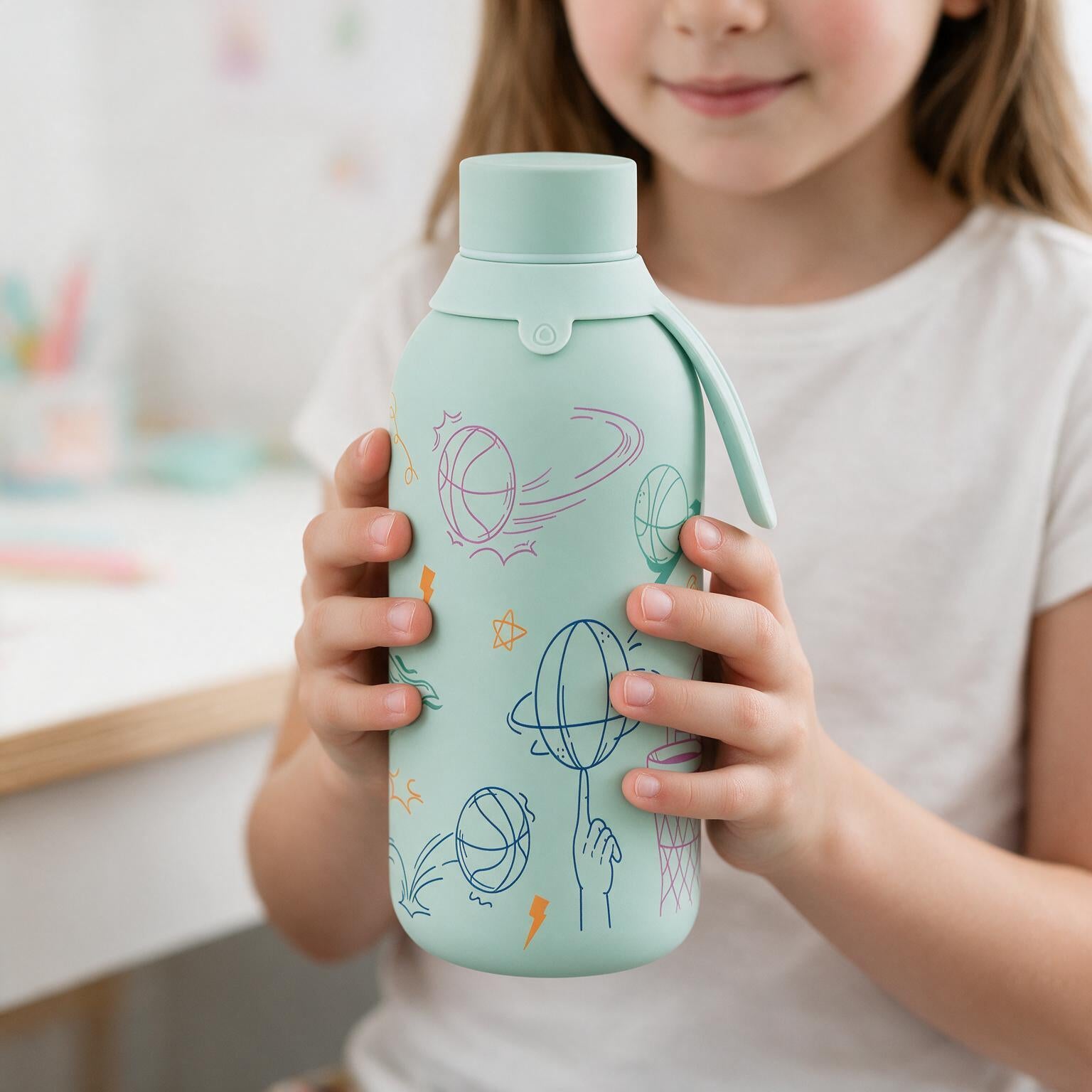 Botella Térmica Interior Cerámico + Doble Tapón - Go Power | Aurea Kids