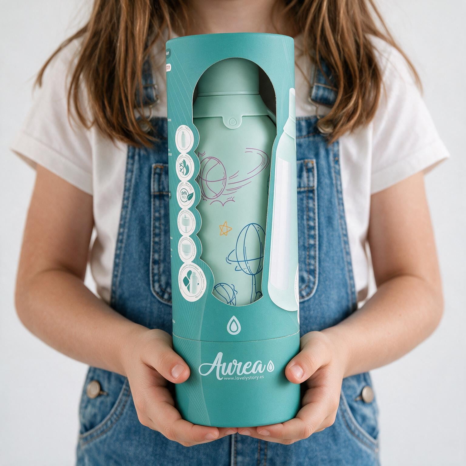 Botella Térmica Interior Cerámico + Doble Tapón - Go Power | Aurea Kids