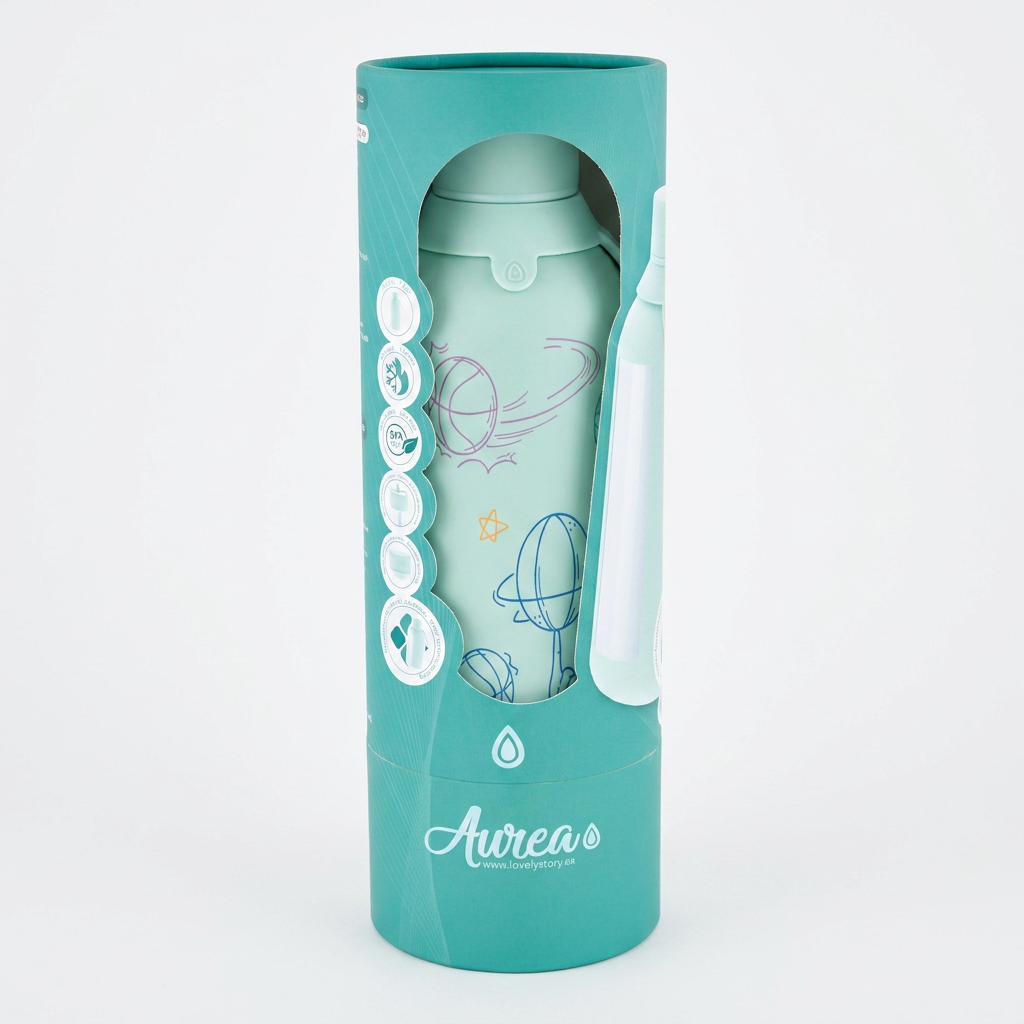 Botella Térmica Interior Cerámico + Doble Tapón - Go Power | Aurea Kids