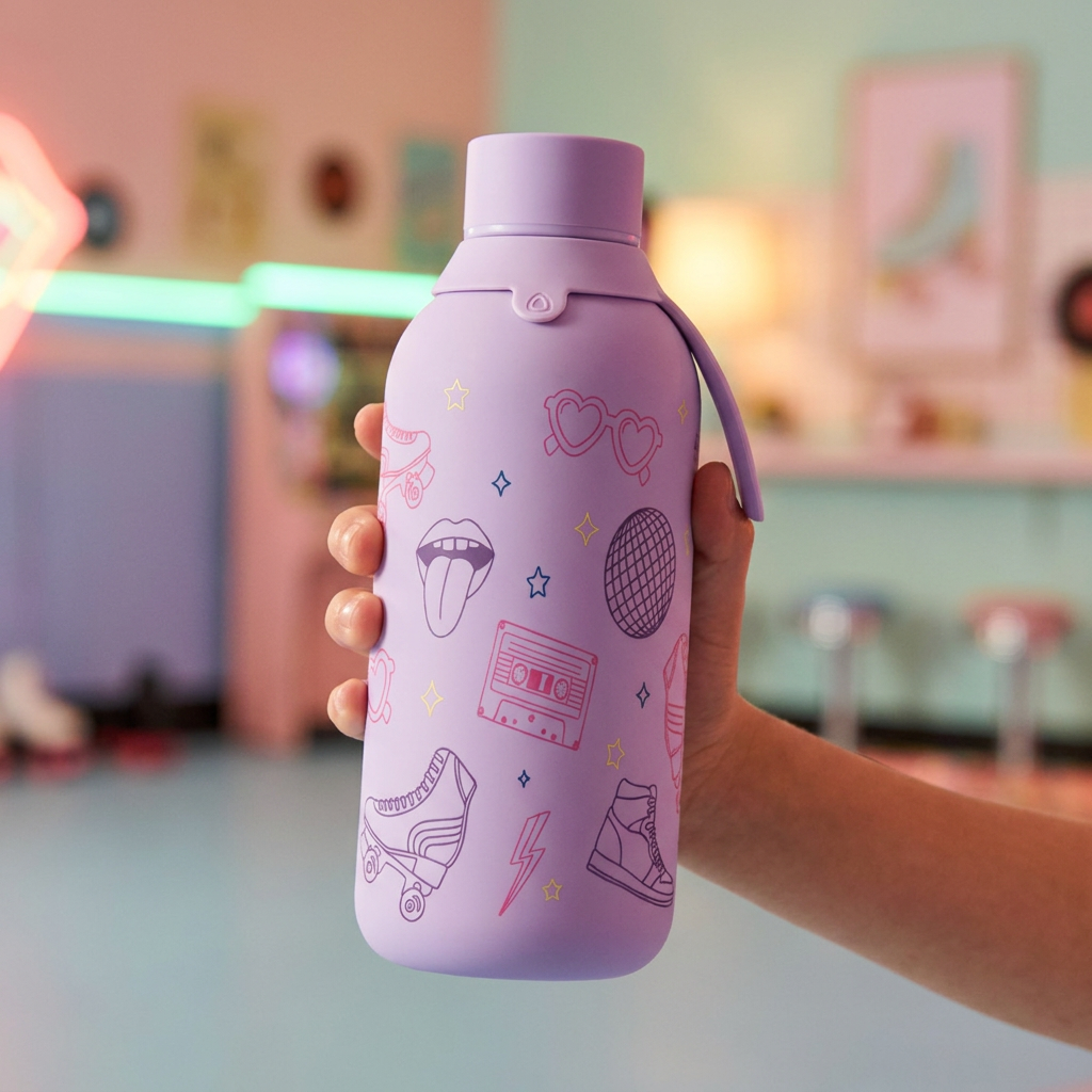 Botella Térmica Interior Cerámico + Doble Tapón - Go Power | Aurea Kids