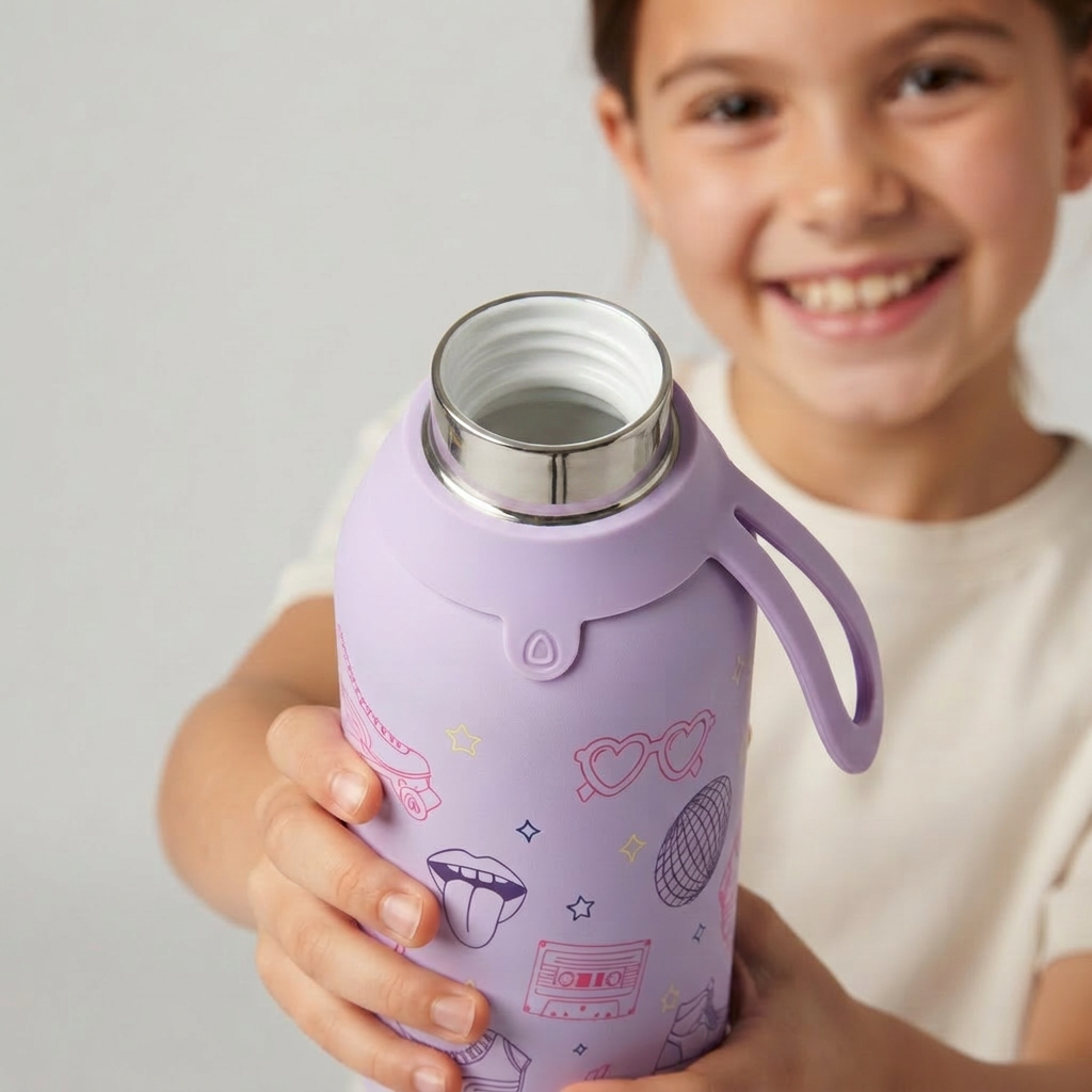 Botella Térmica Interior Cerámico + Doble Tapón - Go Power | Aurea Kids