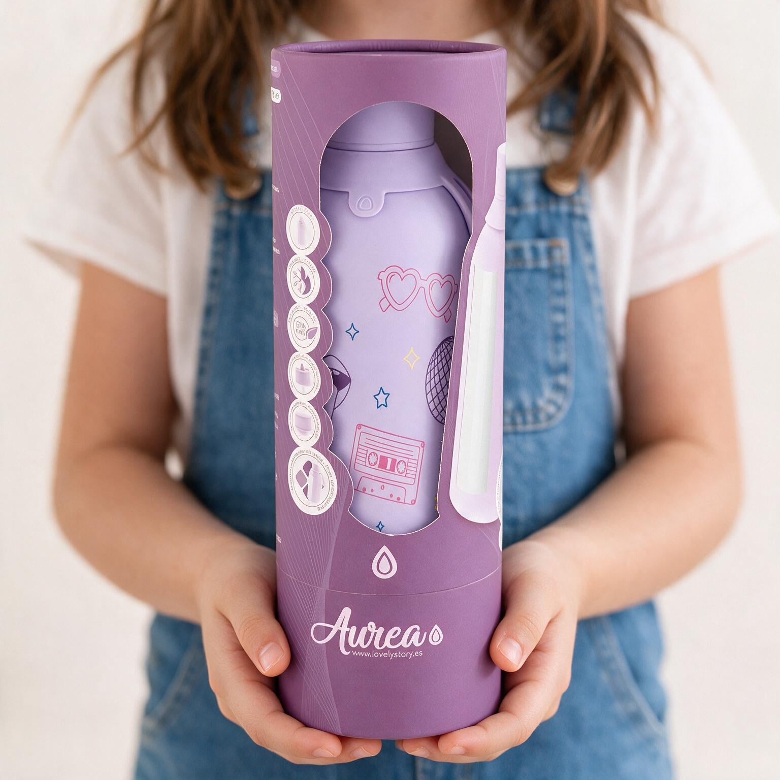 Botella Térmica Interior Cerámico + Doble Tapón - Go Power | Aurea Kids