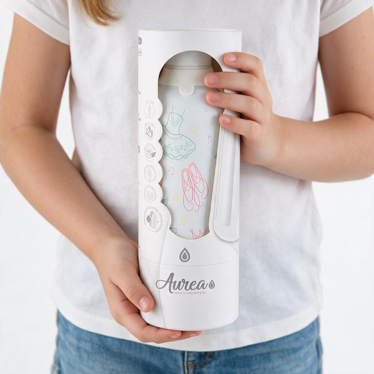 Botella Térmica Interior Cerámico + Doble Tapón - Go Power | Aurea Kids
