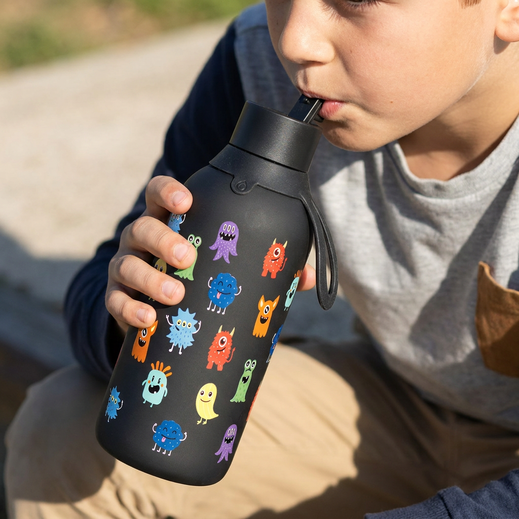 Botella Térmica Interior Cerámico + Doble Tapón - Wild Things | Aurea Kids