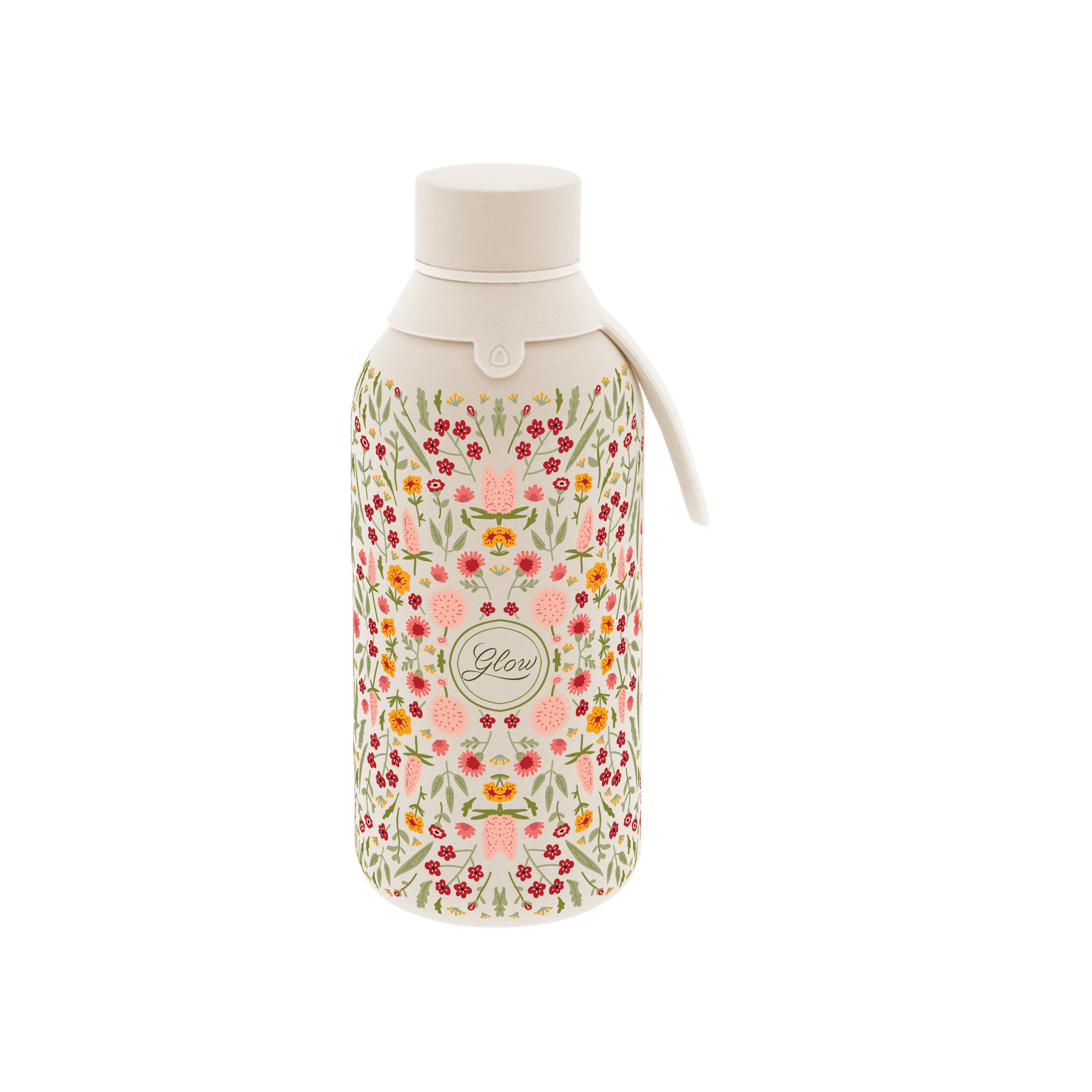 Botella Térmica de Acero Inoxidable con Interior Cerámico y Doble Tapón – Floral Essence | Aurea