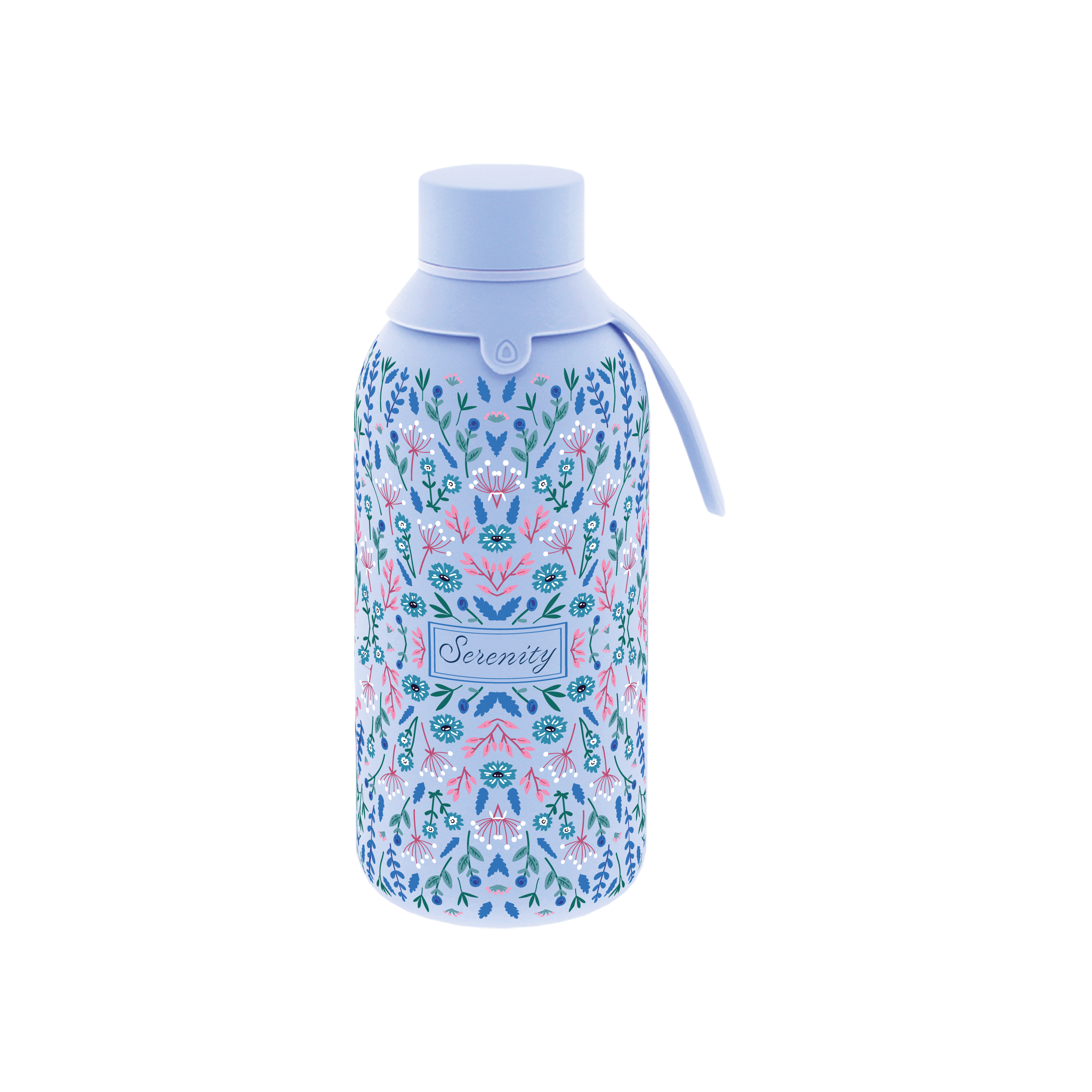 Botella Térmica de Acero Inoxidable con Interior Cerámico y Doble Tapón – Floral Essence | Aurea