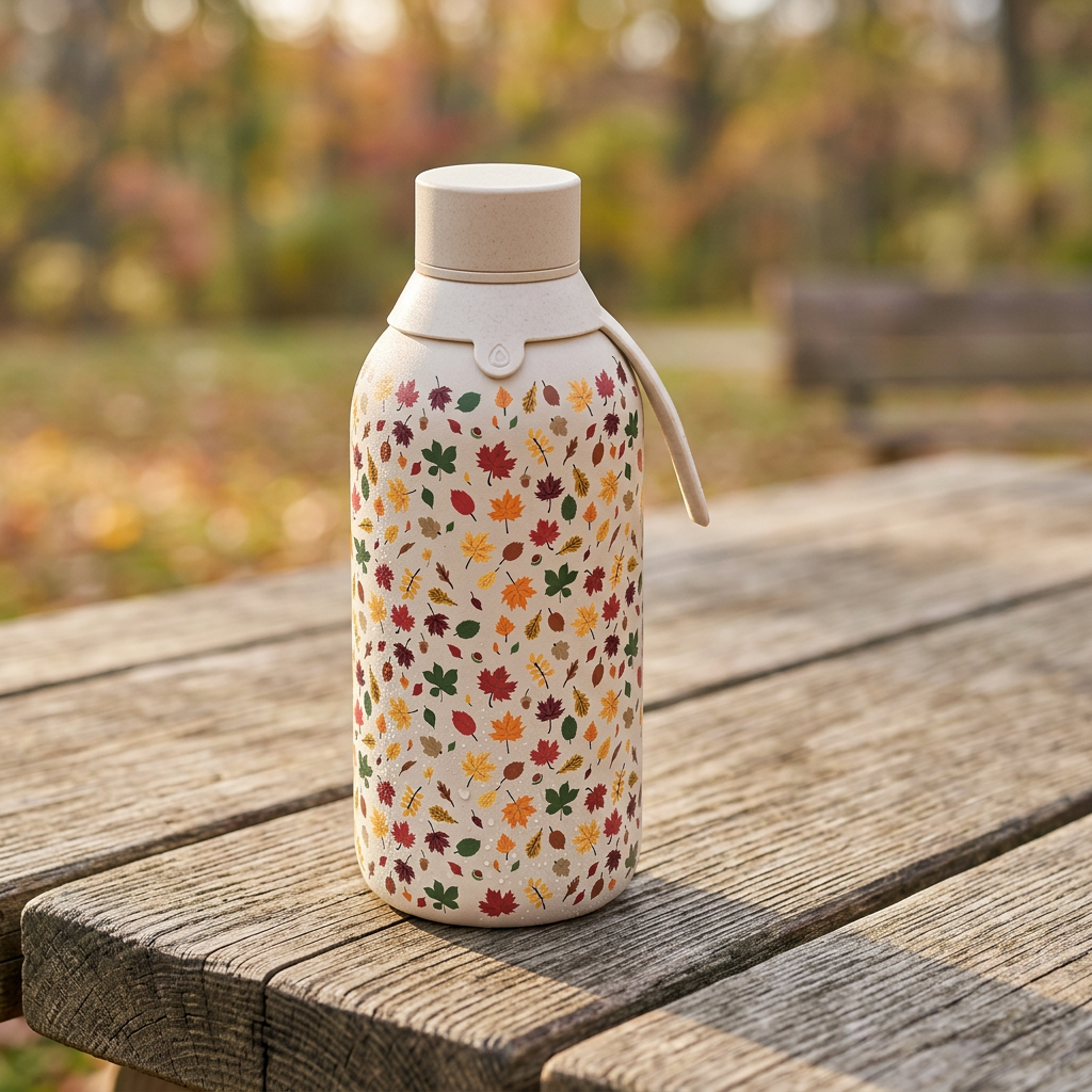 Botella Térmica de Acero Inoxidable con Interior Cerámico y Doble Tapón – Autumn Vibes | Aurea