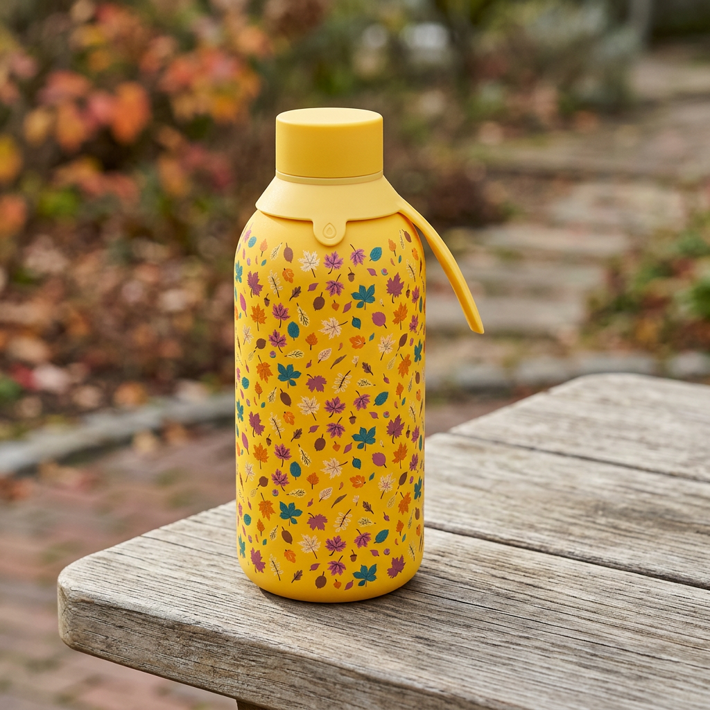Botella Térmica de Acero Inoxidable con Interior Cerámico y Doble Tapón – Autumn Vibes | Aurea
