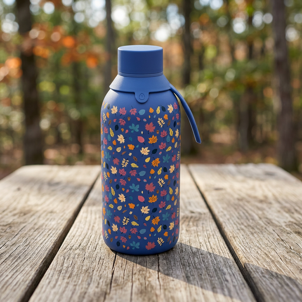 Botella Térmica de Acero Inoxidable con Interior Cerámico y Doble Tapón – Autumn Vibes | Aurea