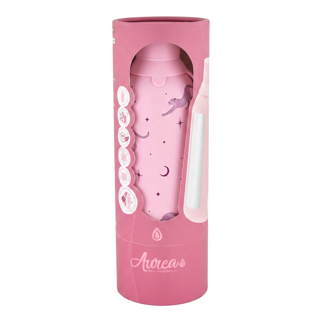 Botella Térmica de Acero Inoxidable con Interior Cerámico y Doble Tapón – Mystic Leopard | Aurea