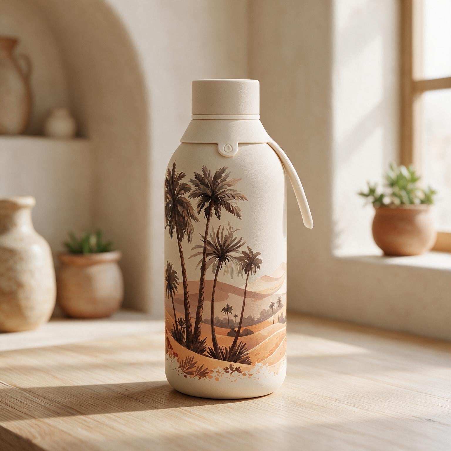 Botella Térmica de Acero Inoxidable con Interior Cerámico y Doble Tapón – Travel Dreams | Aurea