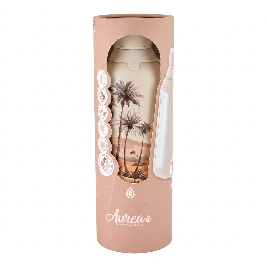 Botella Térmica de Acero Inoxidable con Interior Cerámico y Doble Tapón – Travel Dreams | Aurea