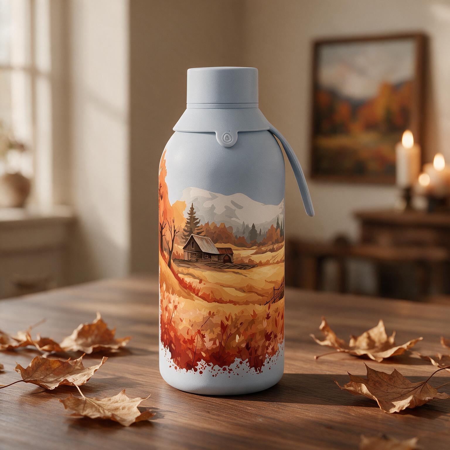 Botella Térmica de Acero Inoxidable con Interior Cerámico y Doble Tapón – Travel Dreams | Aurea