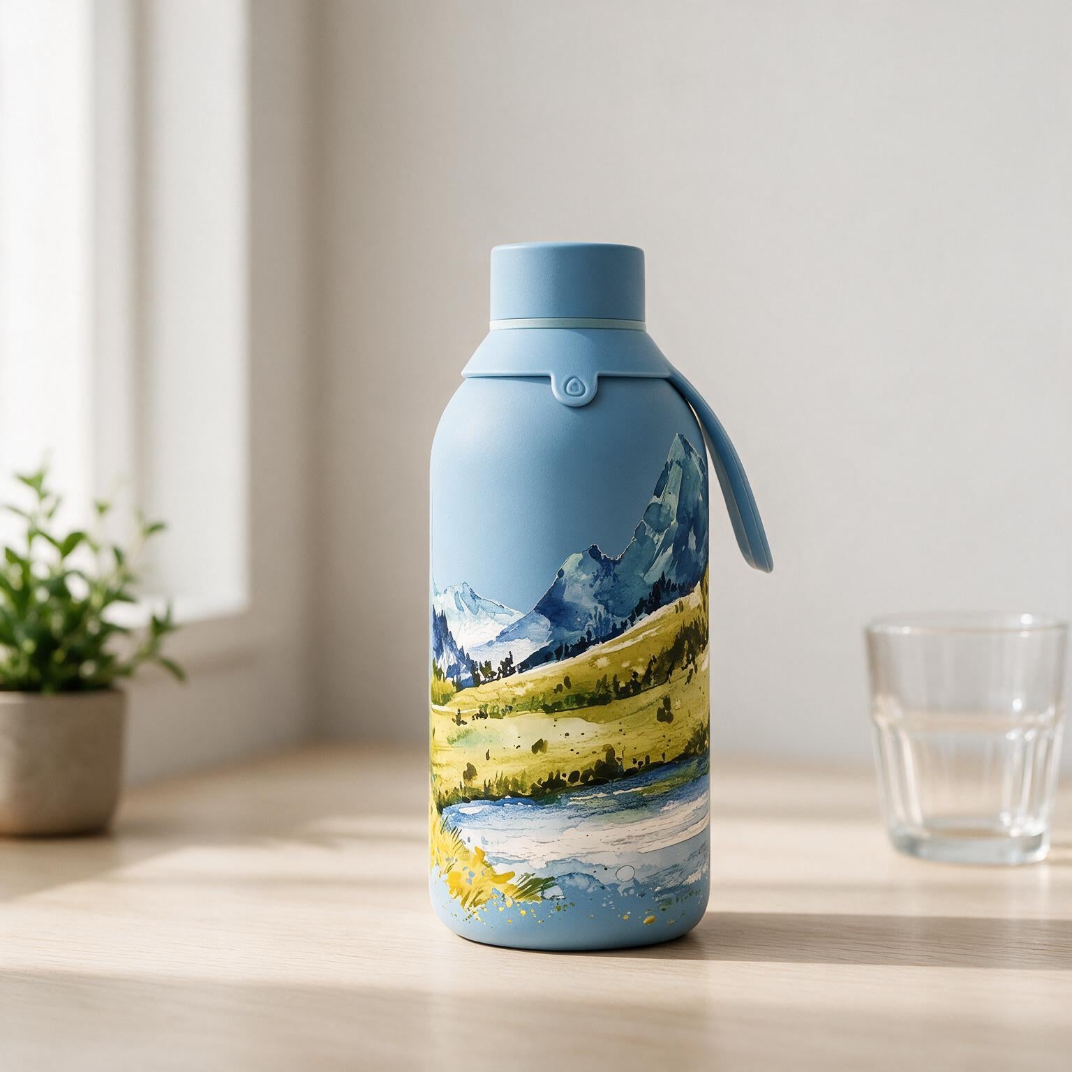 Botella Térmica de Acero Inoxidable con Interior Cerámico y Doble Tapón – Travel Dreams | Aurea