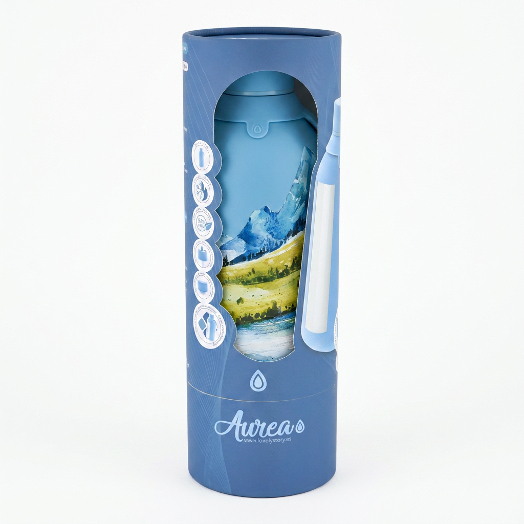 Botella Térmica de Acero Inoxidable con Interior Cerámico y Doble Tapón – Travel Dreams | Aurea