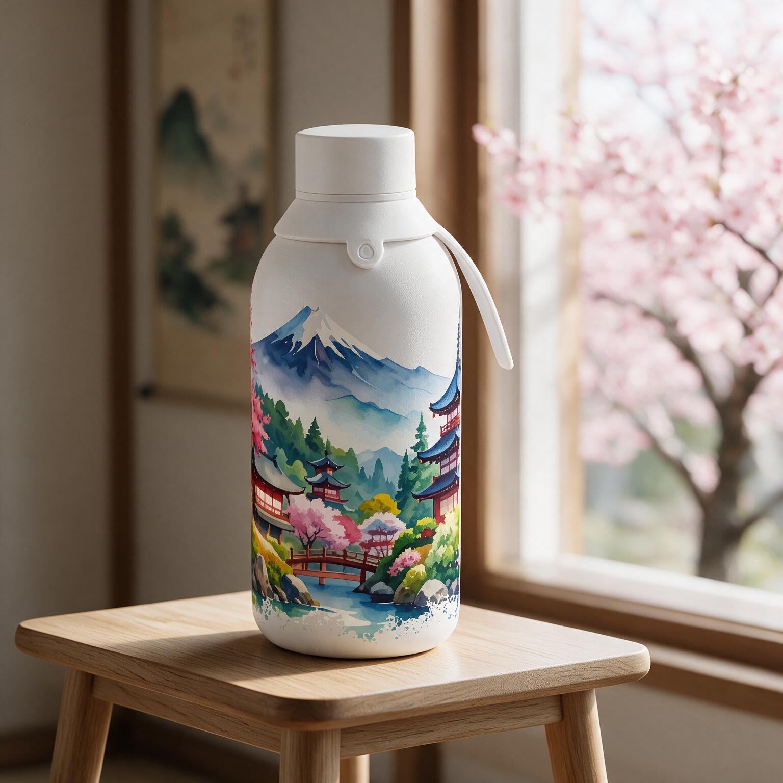 Botella Térmica de Acero Inoxidable con Interior Cerámico y Doble Tapón – Travel Dreams | Aurea