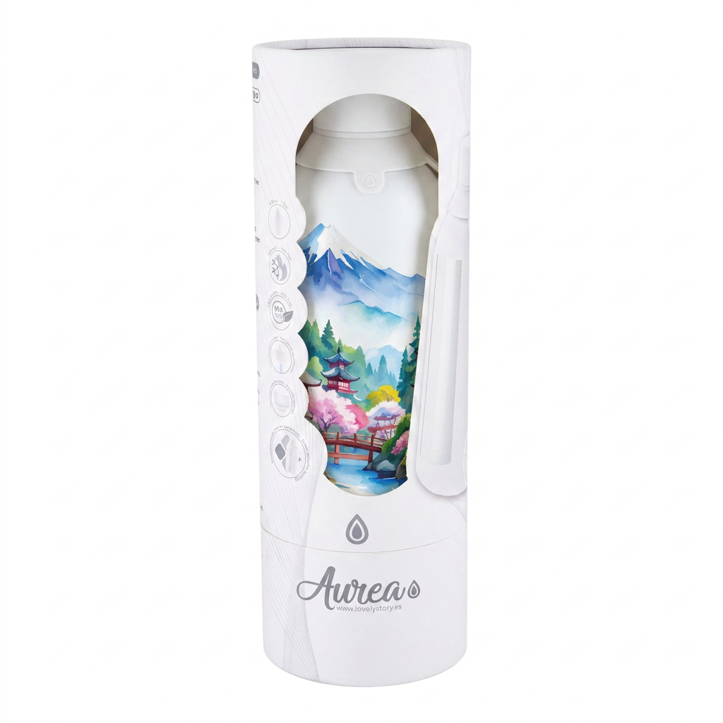 Botella Térmica de Acero Inoxidable con Interior Cerámico y Doble Tapón – Travel Dreams | Aurea