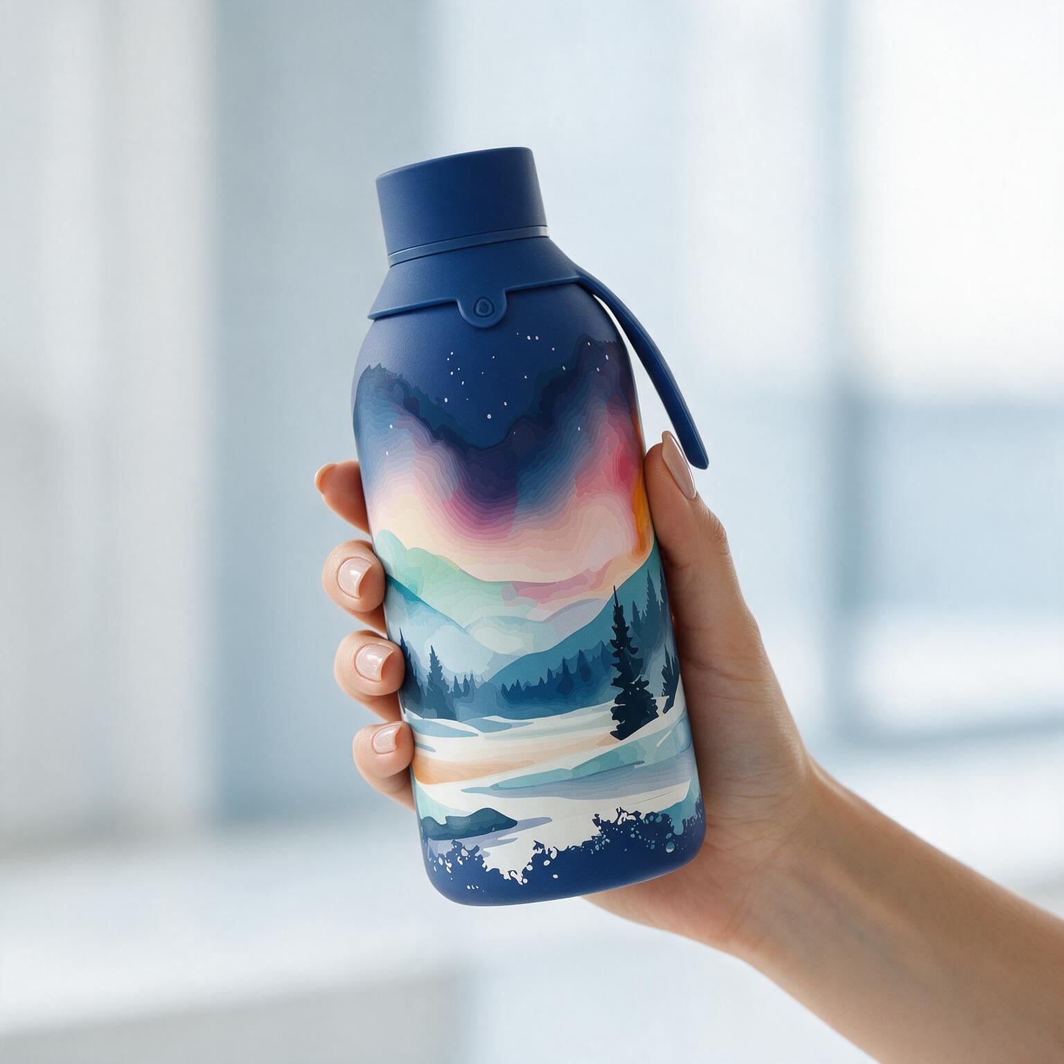 Botella Térmica de Acero Inoxidable con Interior Cerámico y Doble Tapón – Travel Dreams | Aurea