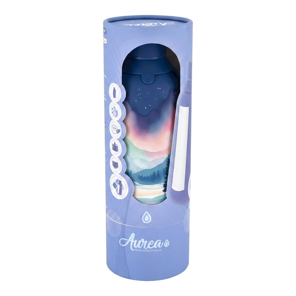 Botella Térmica de Acero Inoxidable con Interior Cerámico y Doble Tapón – Travel Dreams | Aurea