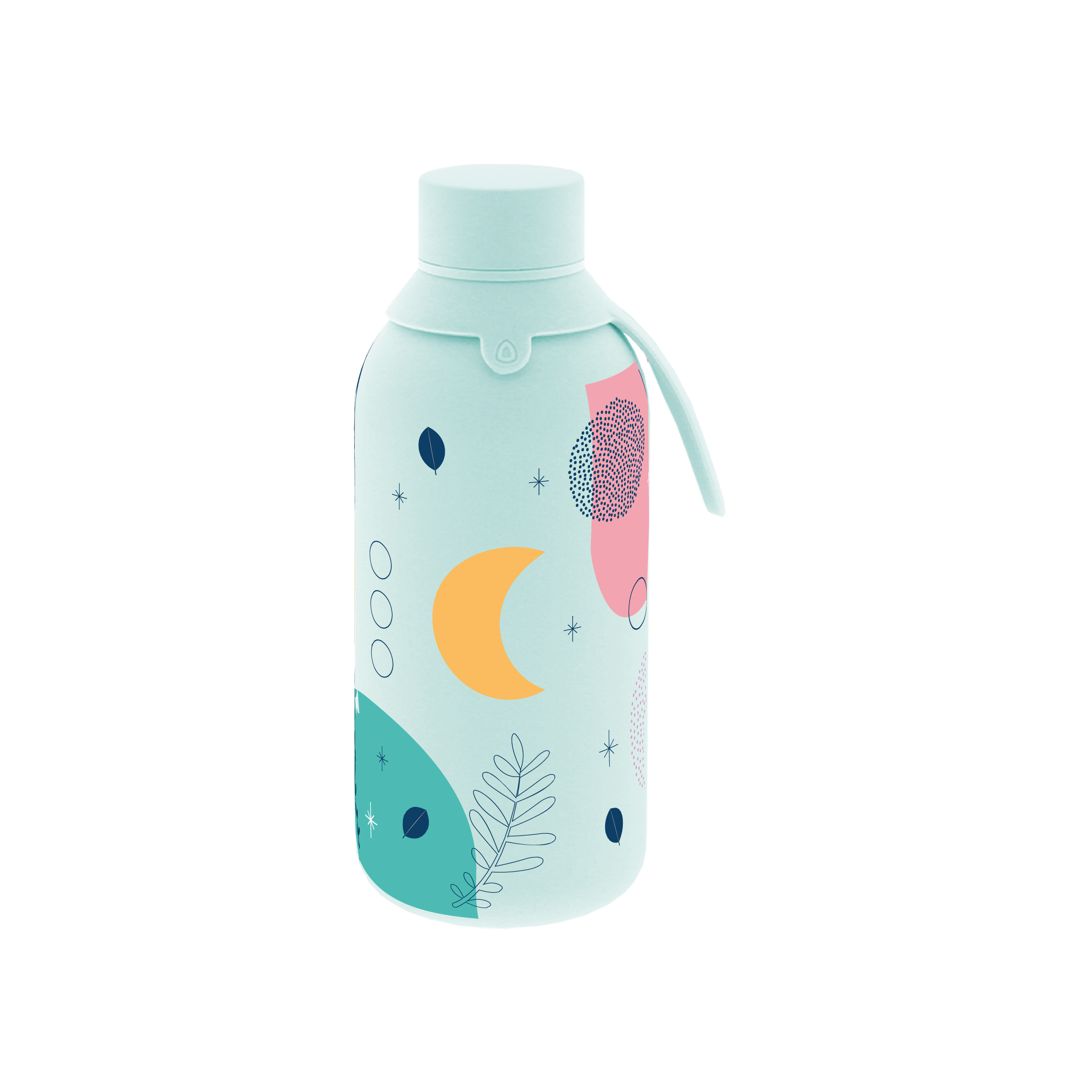 Botella Térmica de Acero Inoxidable con Interior Cerámico y Doble Tapón – Color Flow | Aurea