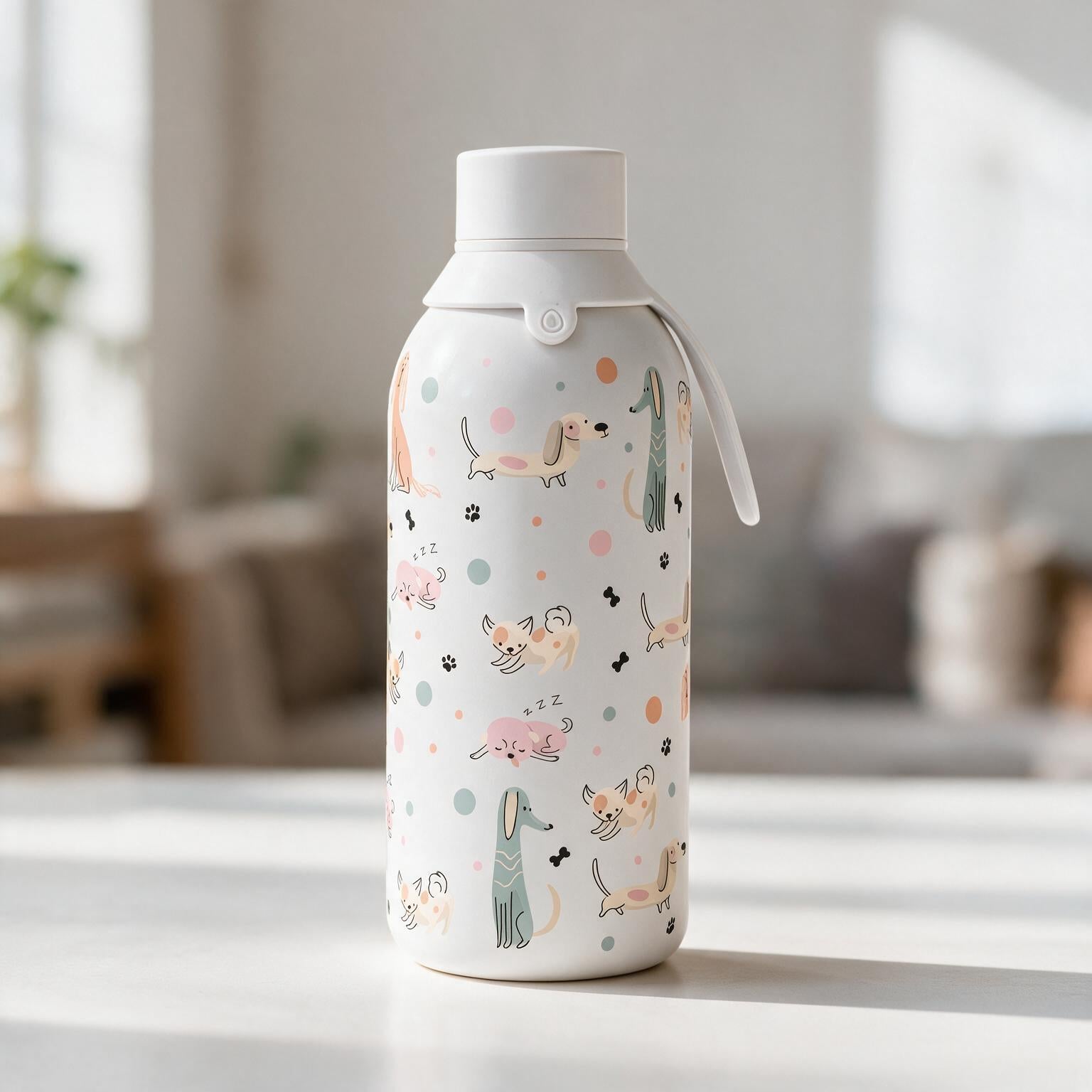 Botella Térmica de Acero Inoxidable con Interior Cerámico y Doble Tapón – Dot & Woof | Aurea