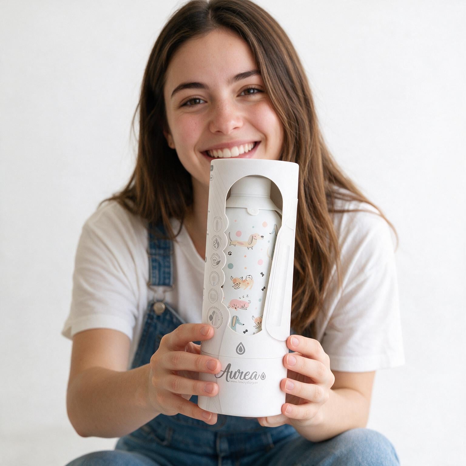 Botella Térmica de Acero Inoxidable con Interior Cerámico y Doble Tapón – Dot & Woof | Aurea