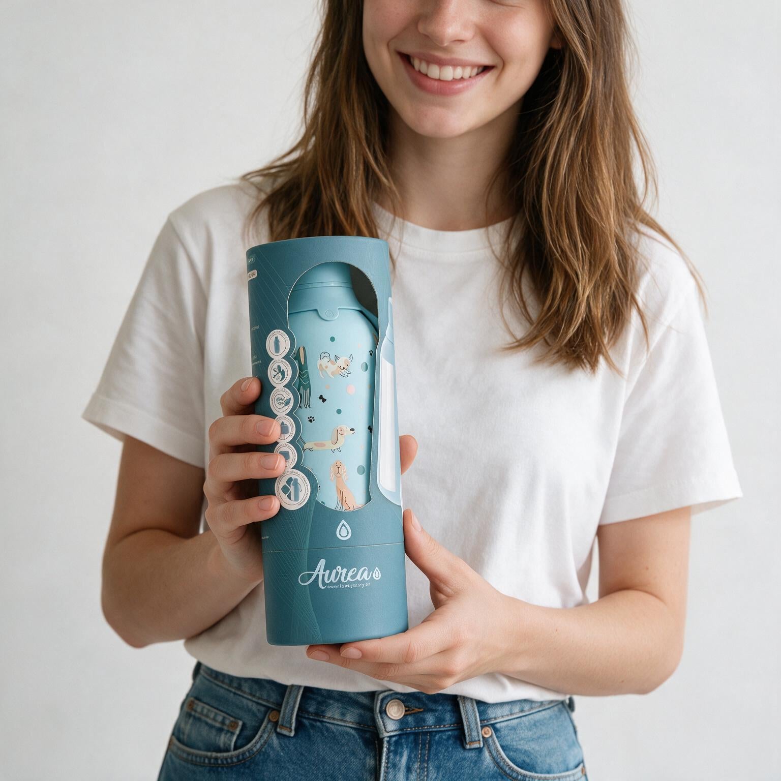 Botella Térmica de Acero Inoxidable con Interior Cerámico y Doble Tapón – Dot & Woof | Aurea