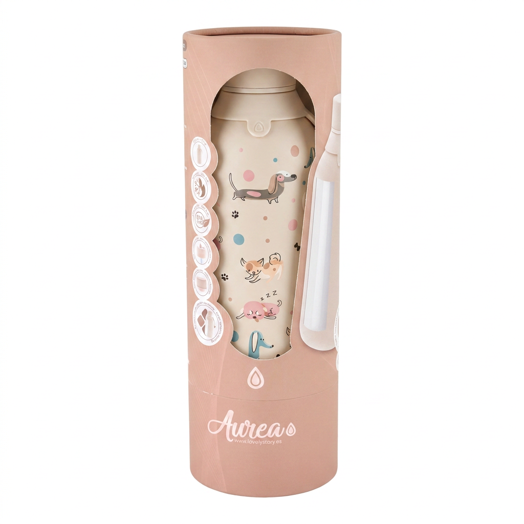 Botella Térmica de Acero Inoxidable con Interior Cerámico y Doble Tapón – Dot & Woof | Aurea