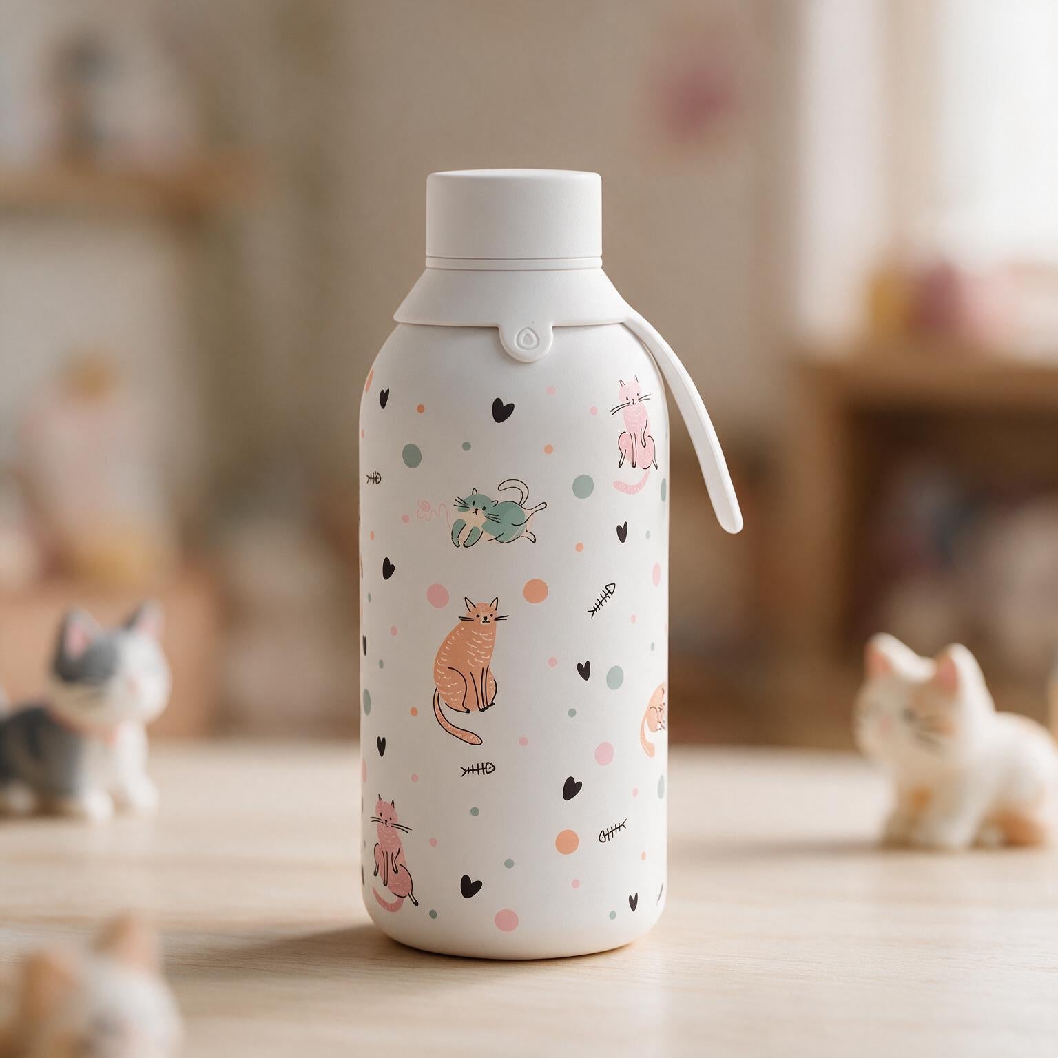 Botella Térmica de Acero Inoxidable con Interior Cerámico y Doble Tapón – Dot & Meow | Aurea
