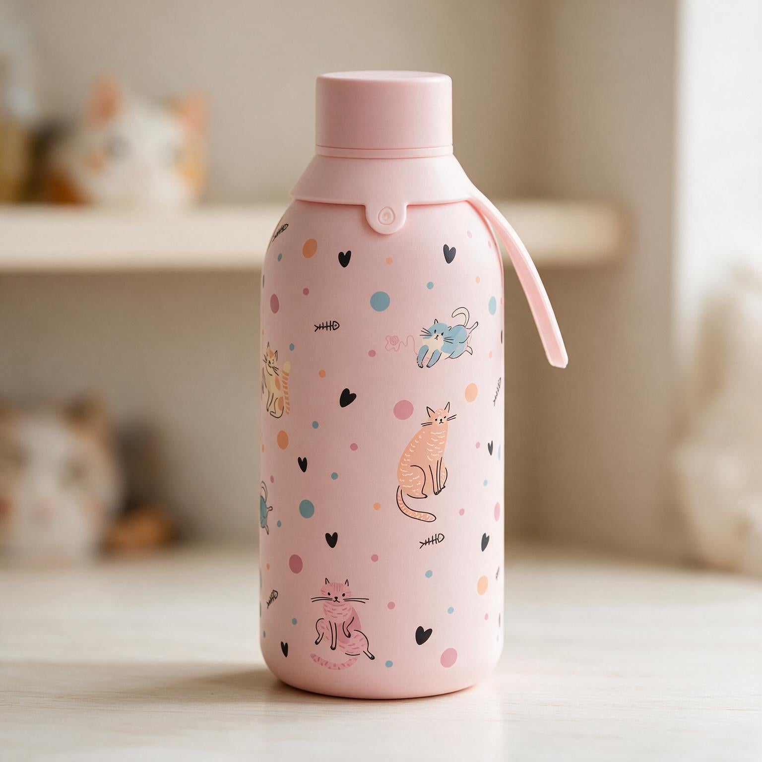 Botella Térmica de Acero Inoxidable con Interior Cerámico y Doble Tapón – Dot & Meow | Aurea