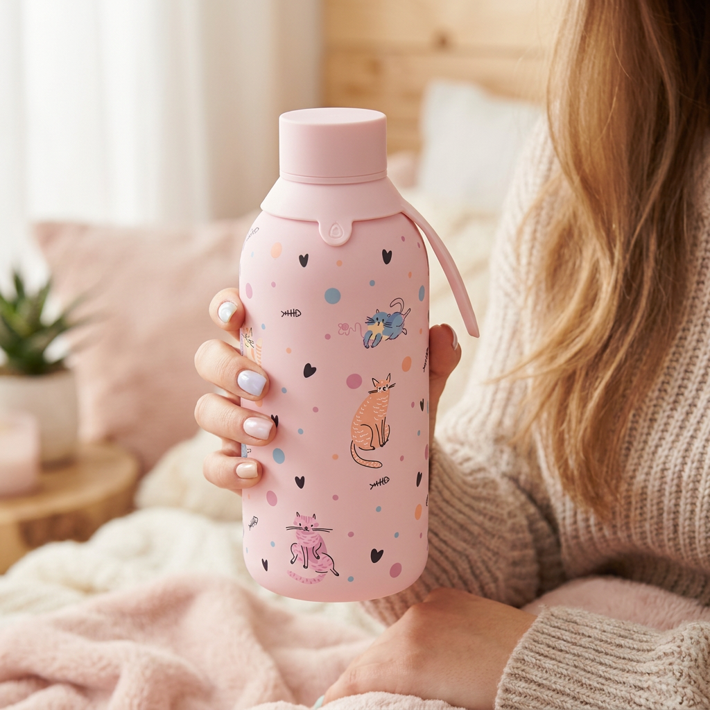 Botella Térmica de Acero Inoxidable con Interior Cerámico y Doble Tapón – Dot & Meow | Aurea