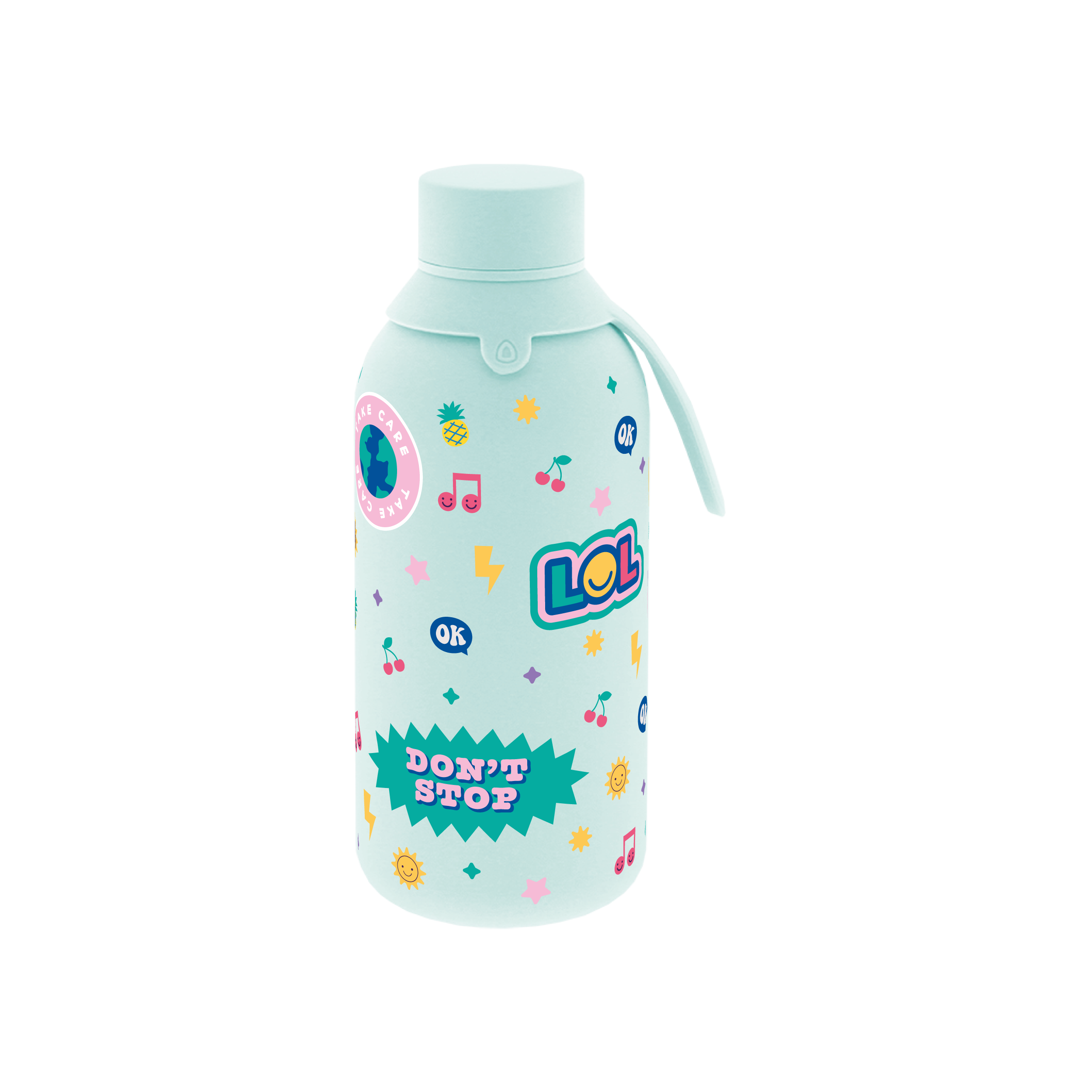 Botella Térmica de Acero Inoxidable con Interior Cerámico y Doble Tapón – Glow Up | Aurea