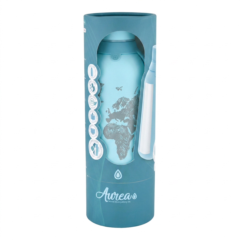 Botella Térmica de Acero Inoxidable con Interior Cerámico y Doble Tapón – Sketch Maps | Aurea