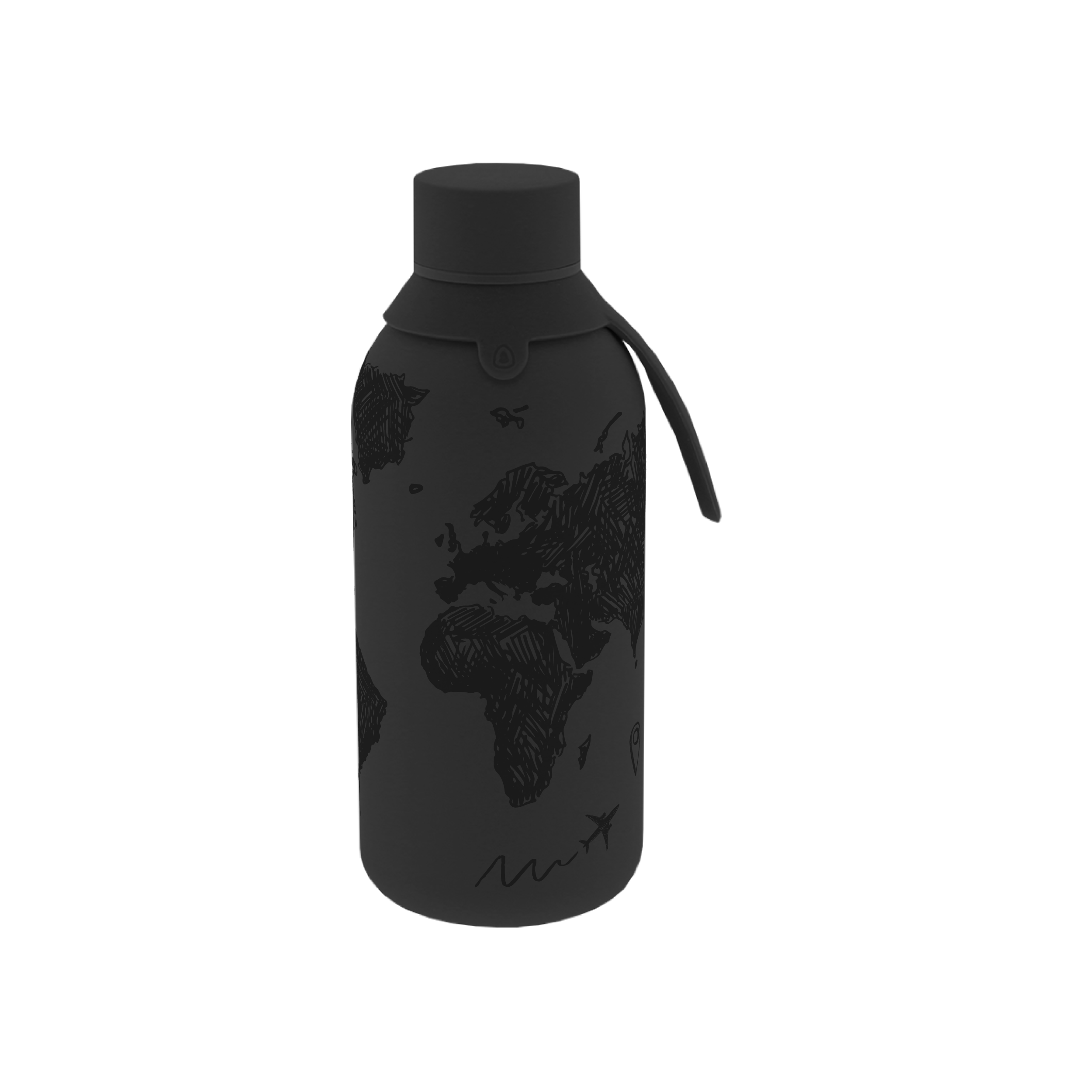 Botella Térmica de Acero Inoxidable con Interior Cerámico y Doble Tapón – Sketch Maps | Aurea