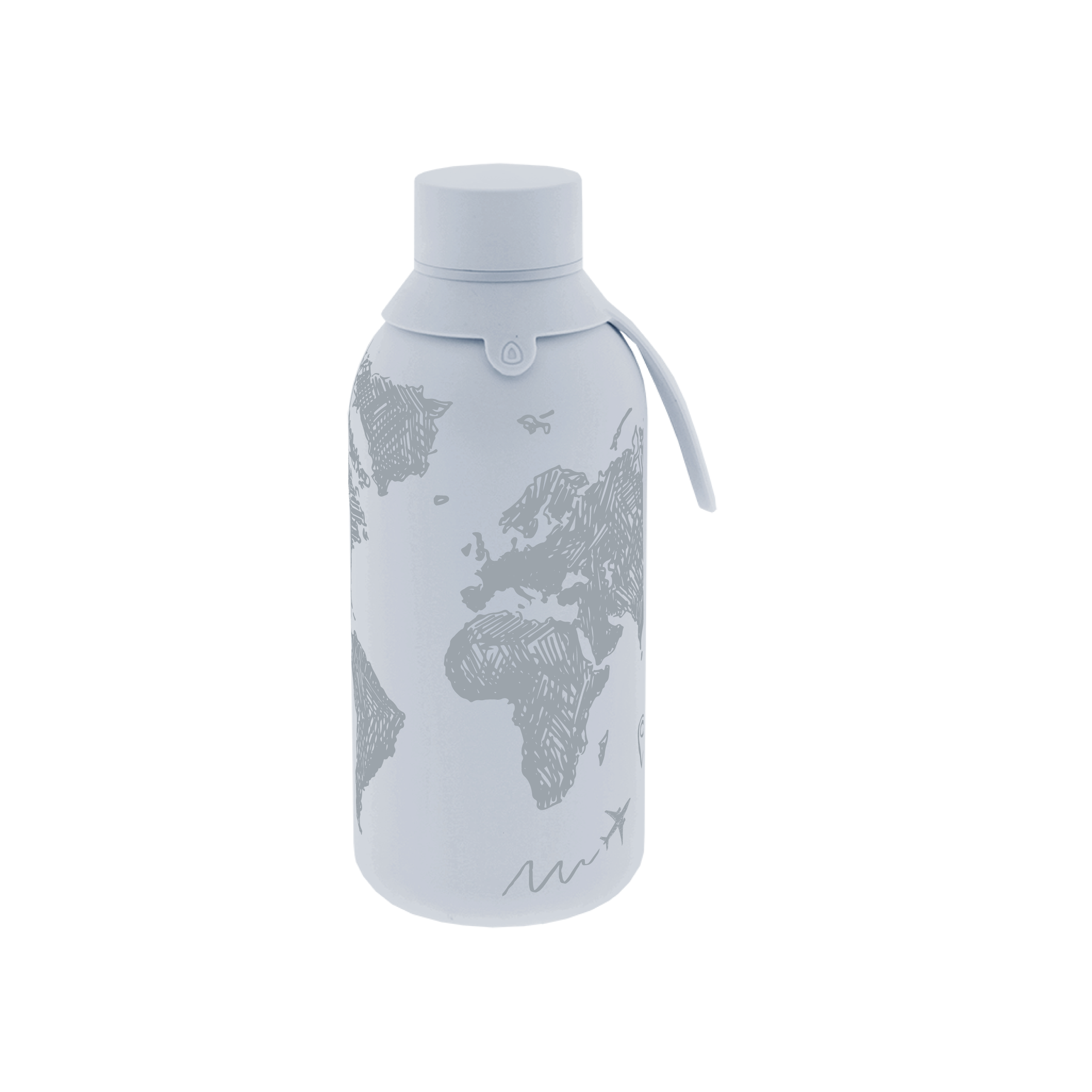 Botella Térmica de Acero Inoxidable con Interior Cerámico y Doble Tapón – Sketch Maps | Aurea