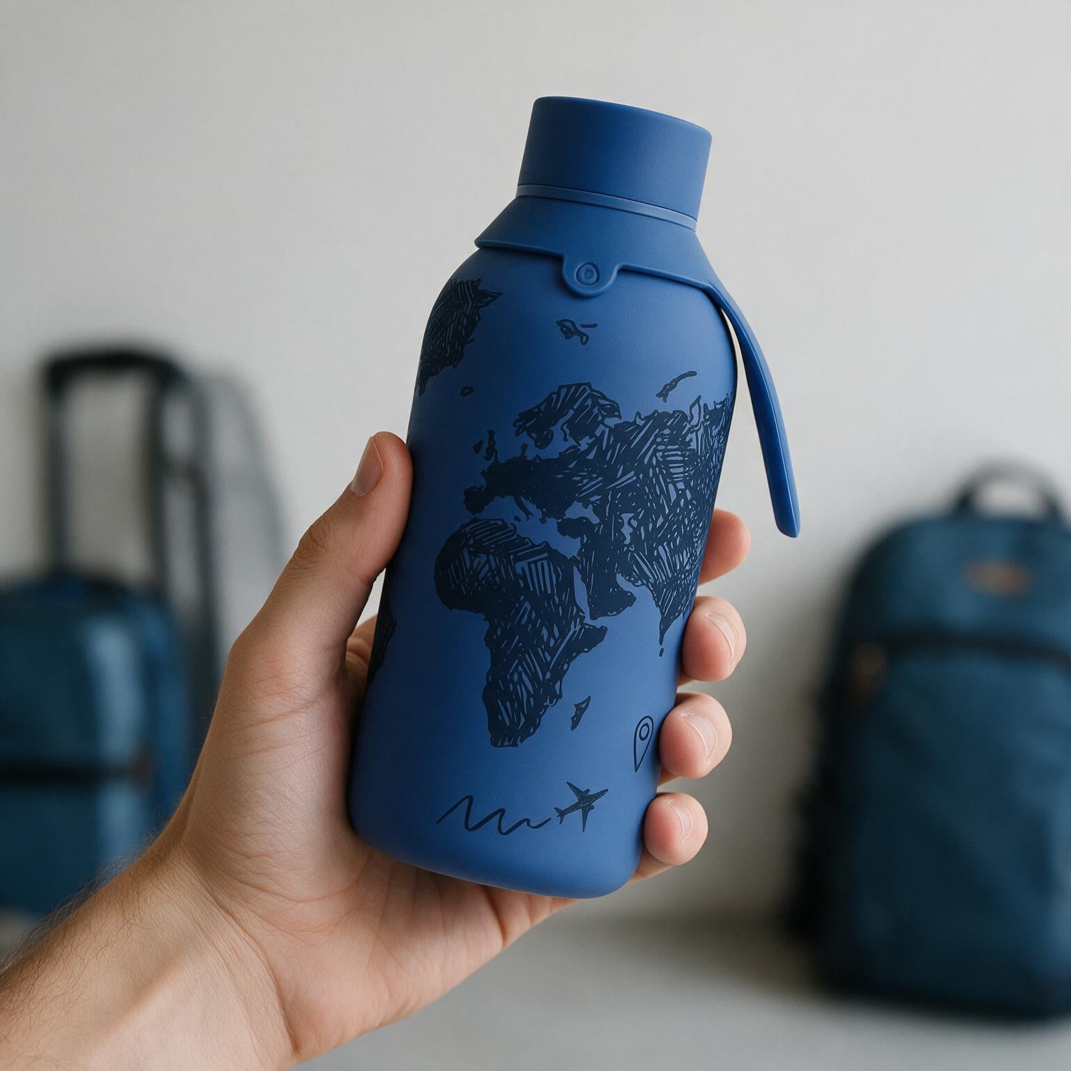 Botella Térmica de Acero Inoxidable con Interior Cerámico y Doble Tapón – Sketch Maps | Aurea