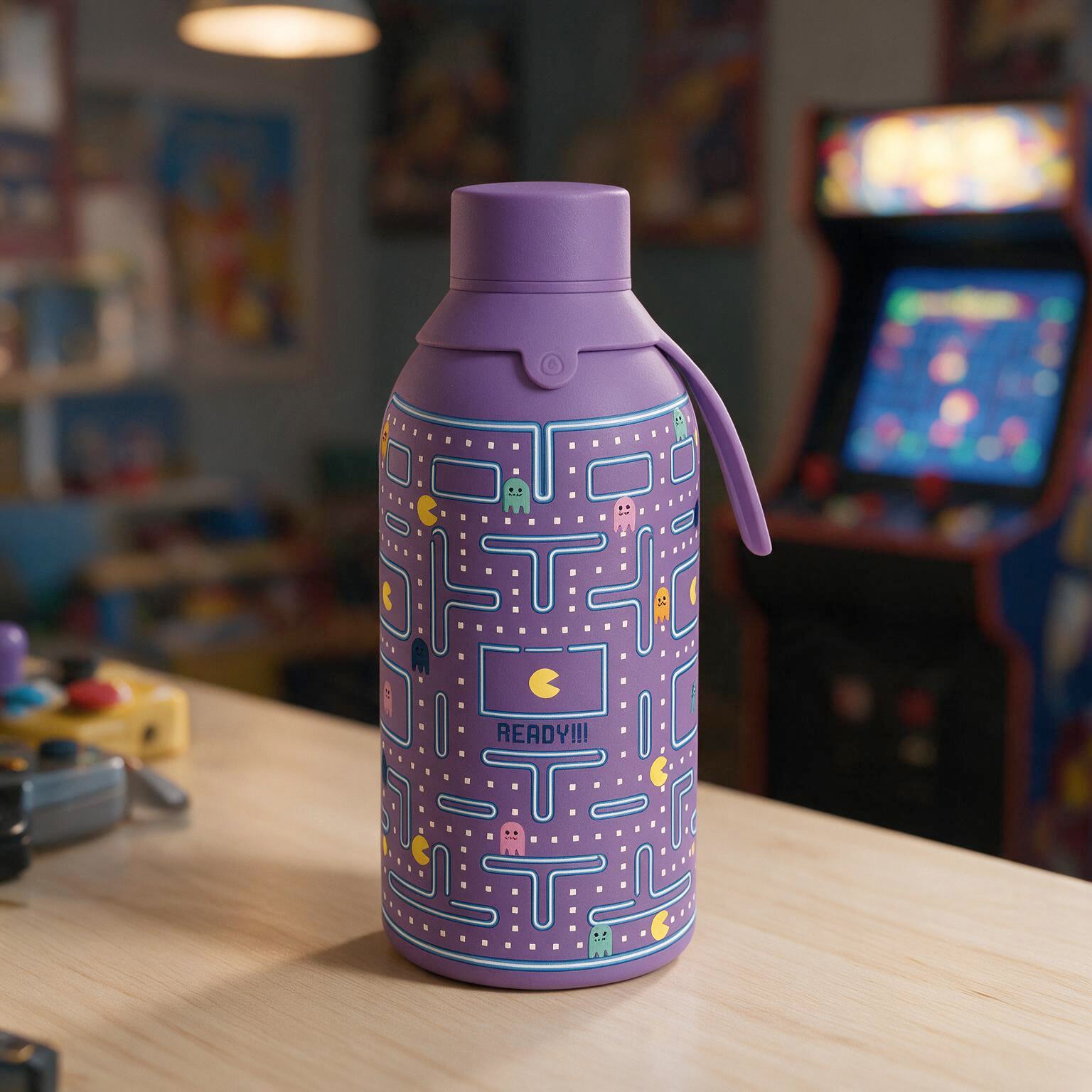 Botella Térmica de Acero Inoxidable con Interior Cerámico y Doble Tapón – Pixel Run | Aurea