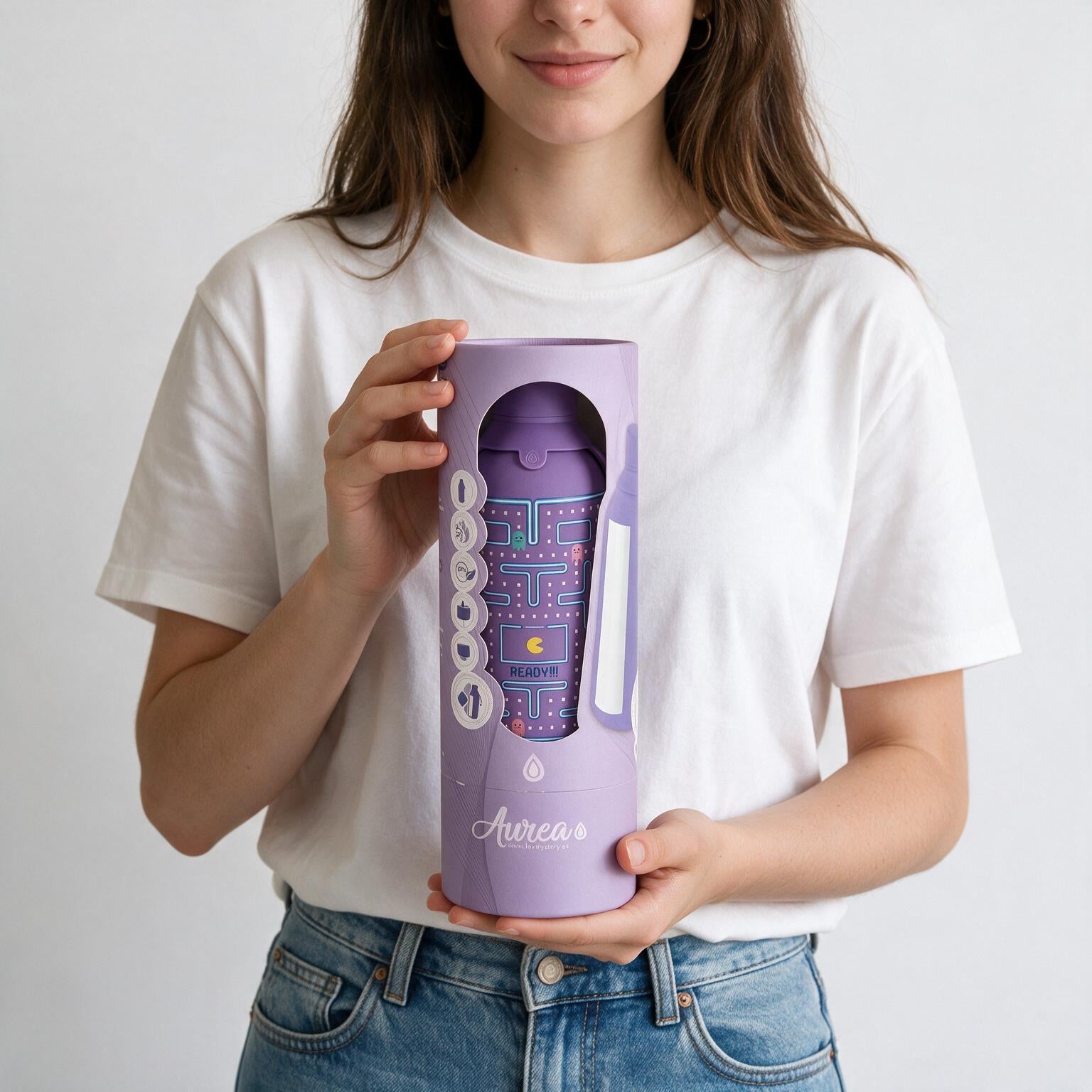 Botella Térmica de Acero Inoxidable con Interior Cerámico y Doble Tapón – Pixel Run | Aurea