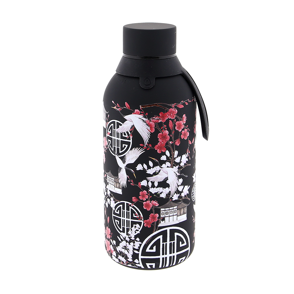 Botella Térmica de Acero Inoxidable con Interior Cerámico y Doble Tapón – Japan Vibes | Aurea
