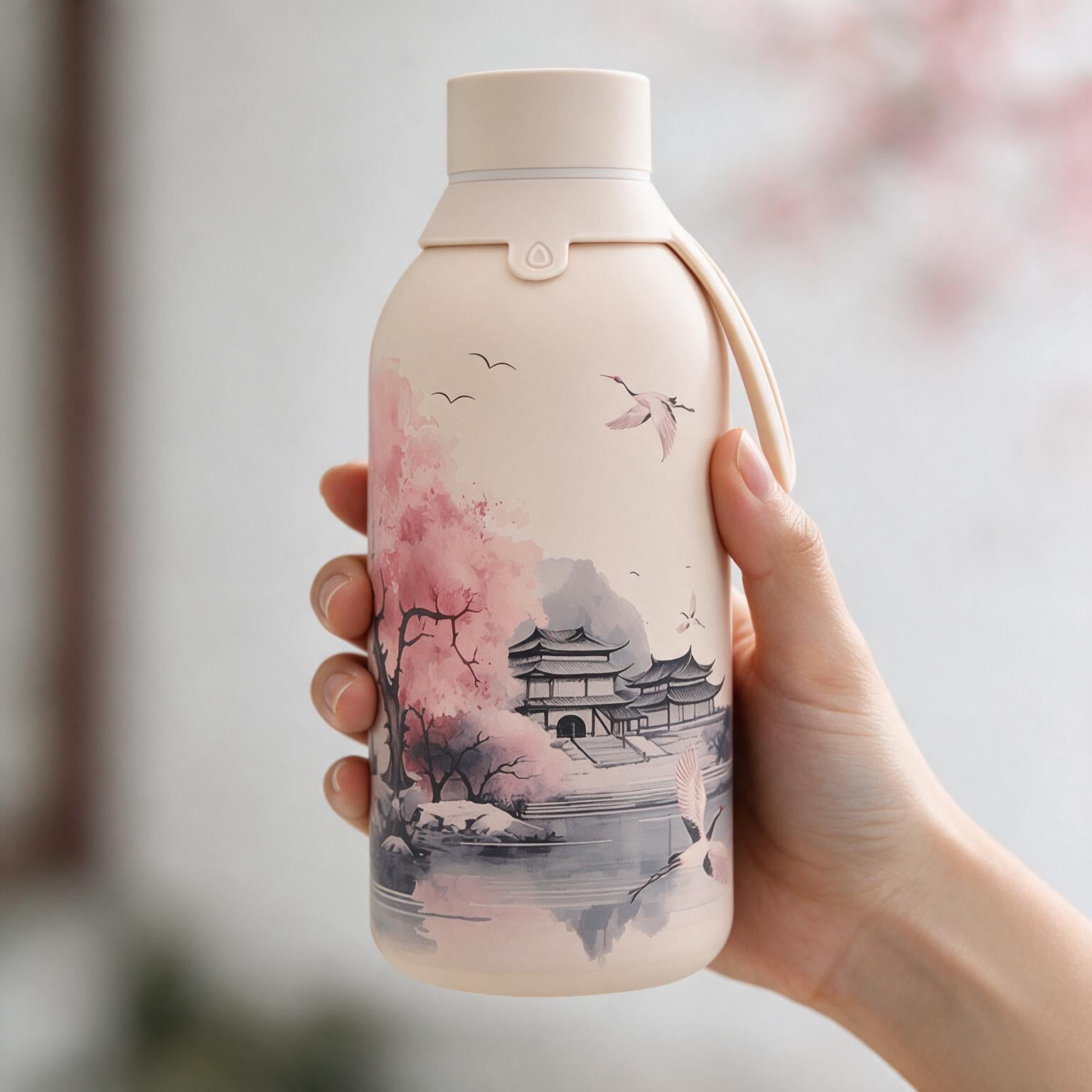Botella Térmica de Acero Inoxidable con Interior Cerámico y Doble Tapón – Echoes Of Japan | Aurea