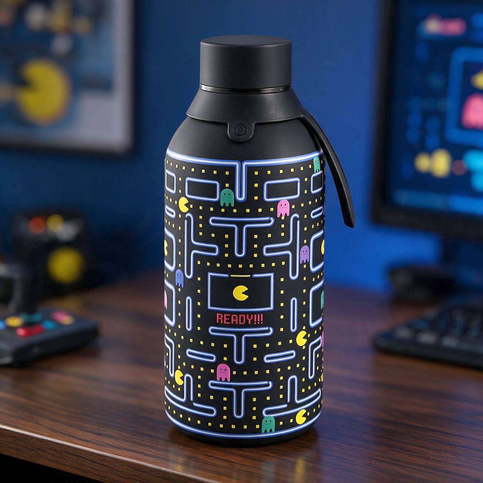 Botella Térmica de Acero Inoxidable con Interior Cerámico y Doble Tapón – Pixel Run | Aurea