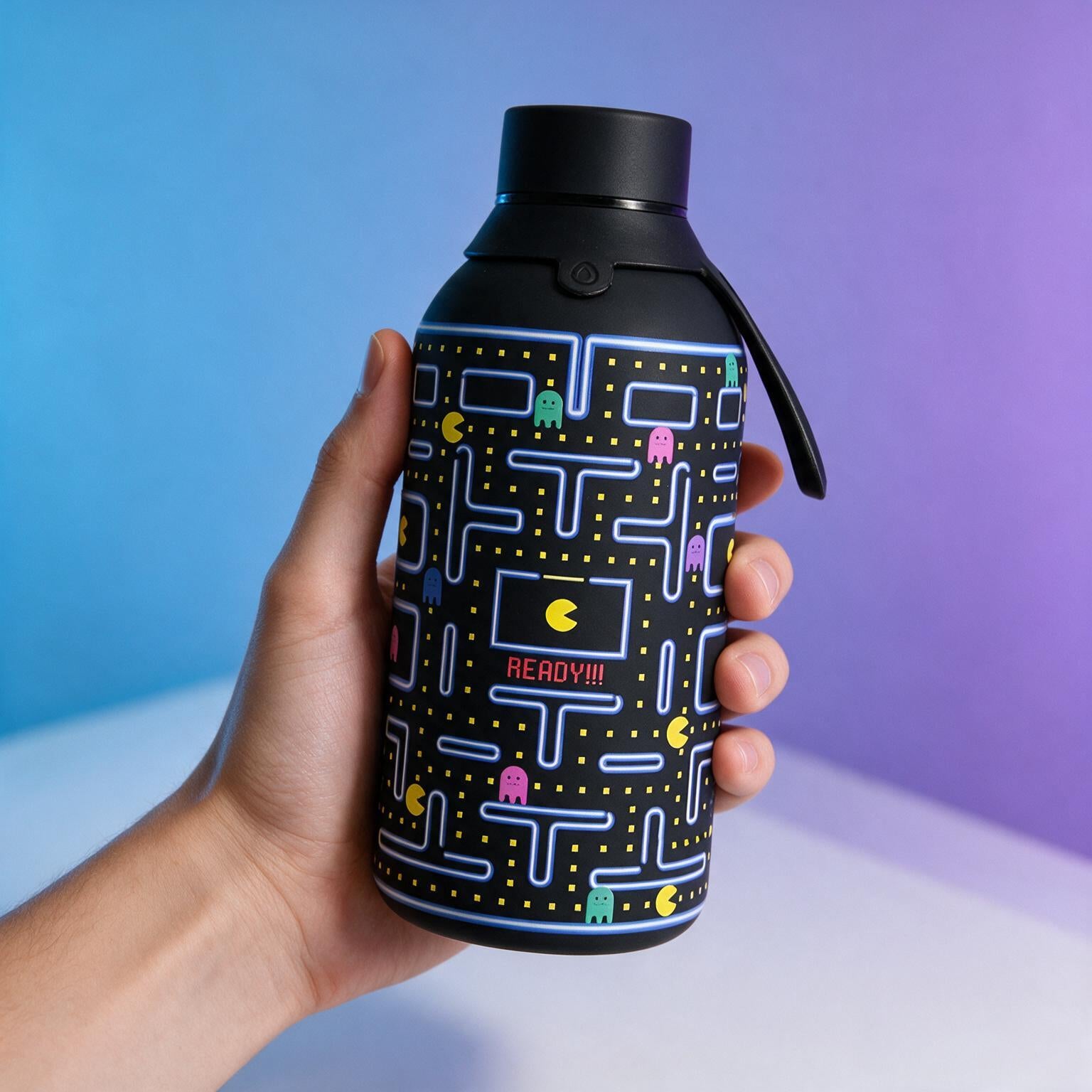 Botella Térmica de Acero Inoxidable con Interior Cerámico y Doble Tapón – Pixel Run | Aurea