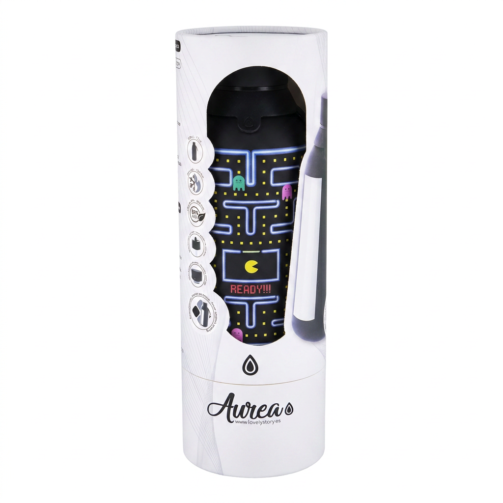 Botella Térmica de Acero Inoxidable con Interior Cerámico y Doble Tapón – Pixel Run | Aurea