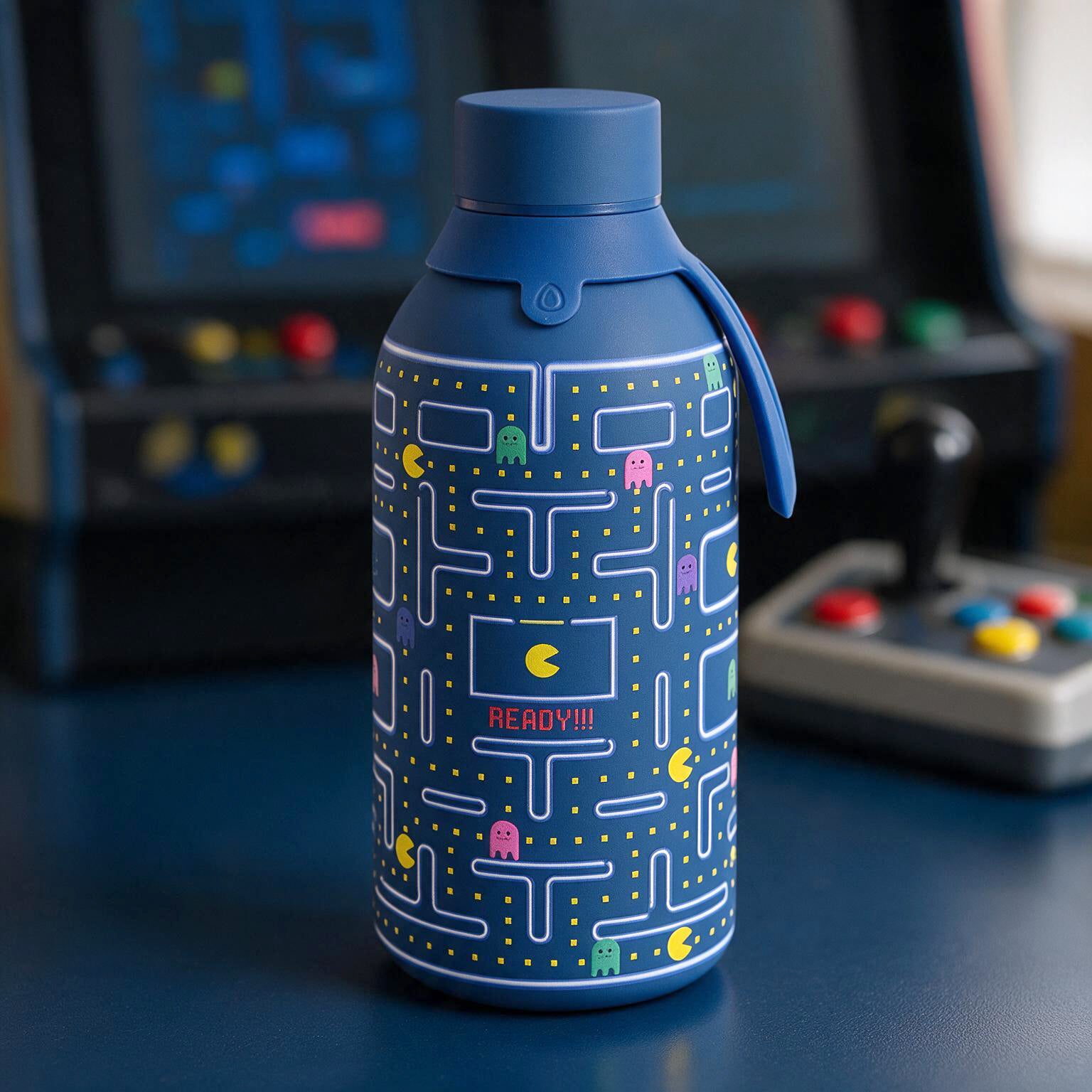 Botella Térmica de Acero Inoxidable con Interior Cerámico y Doble Tapón – Pixel Run | Aurea