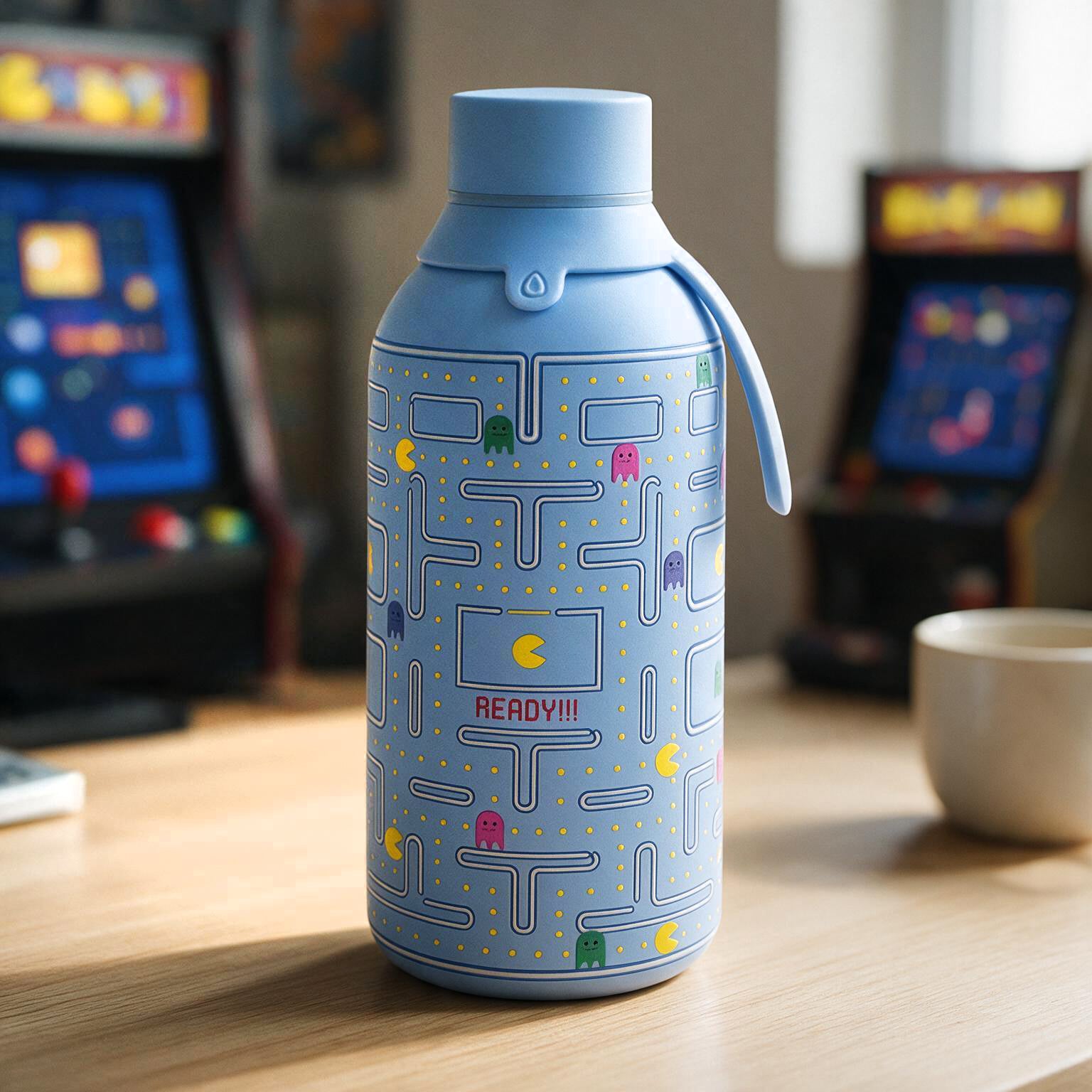 Botella Térmica de Acero Inoxidable con Interior Cerámico y Doble Tapón – Pixel Run | Aurea