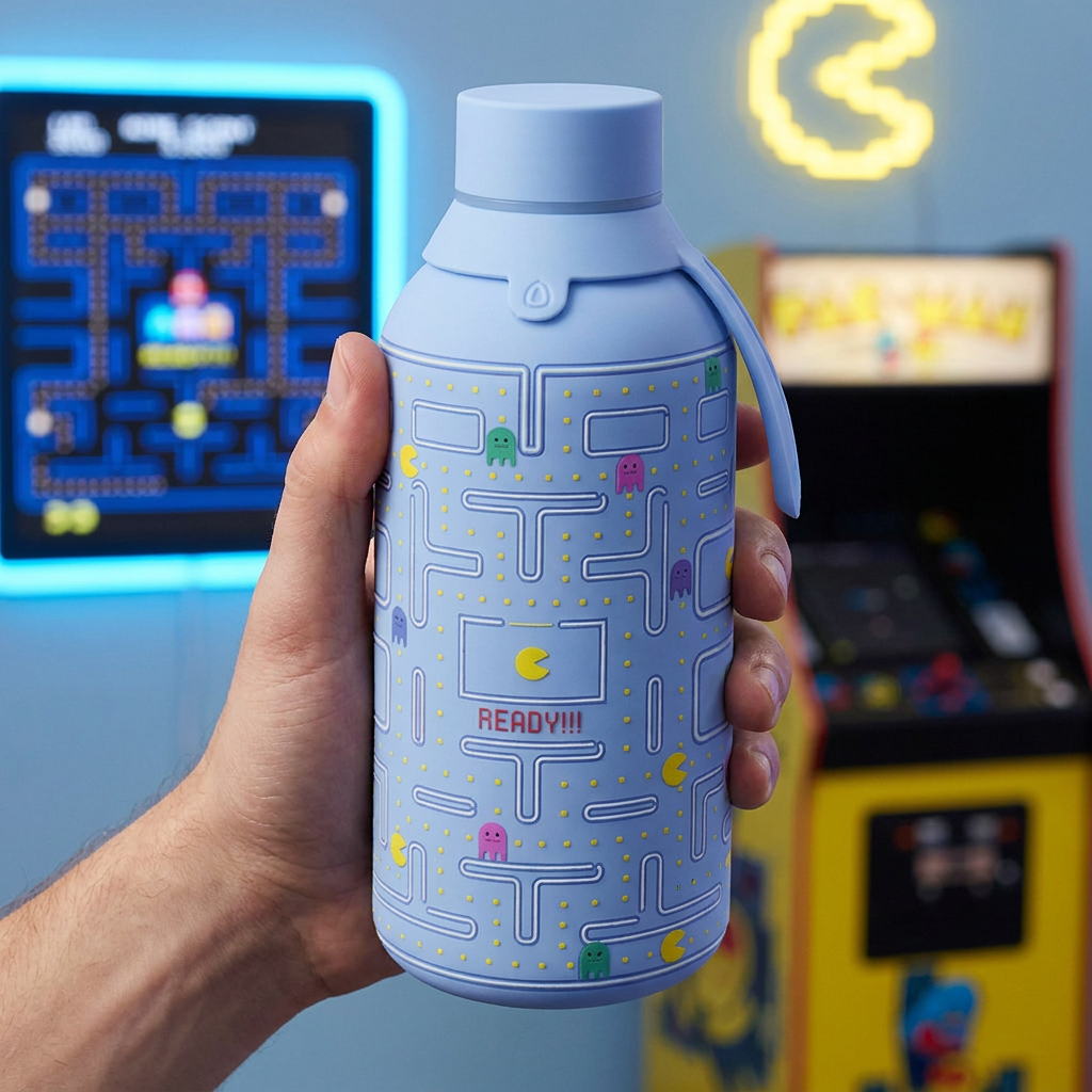 Botella Térmica de Acero Inoxidable con Interior Cerámico y Doble Tapón – Pixel Run | Aurea