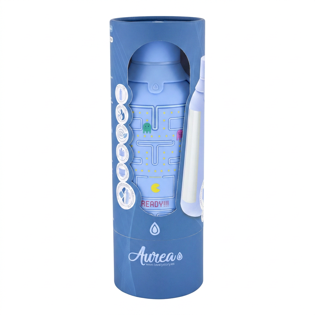 Botella Térmica de Acero Inoxidable con Interior Cerámico y Doble Tapón – Pixel Run | Aurea