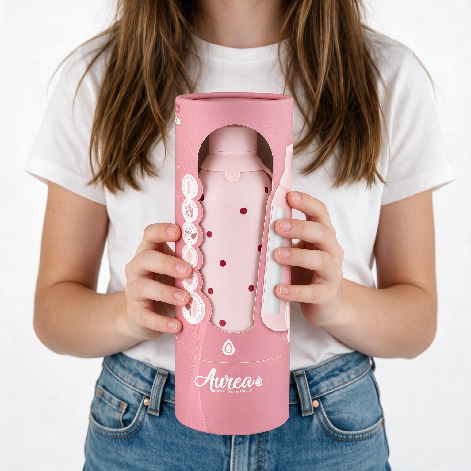 Botella Térmica de Acero Inoxidable con Interior Cerámico y Doble Tapón – Petite Dots | Aurea