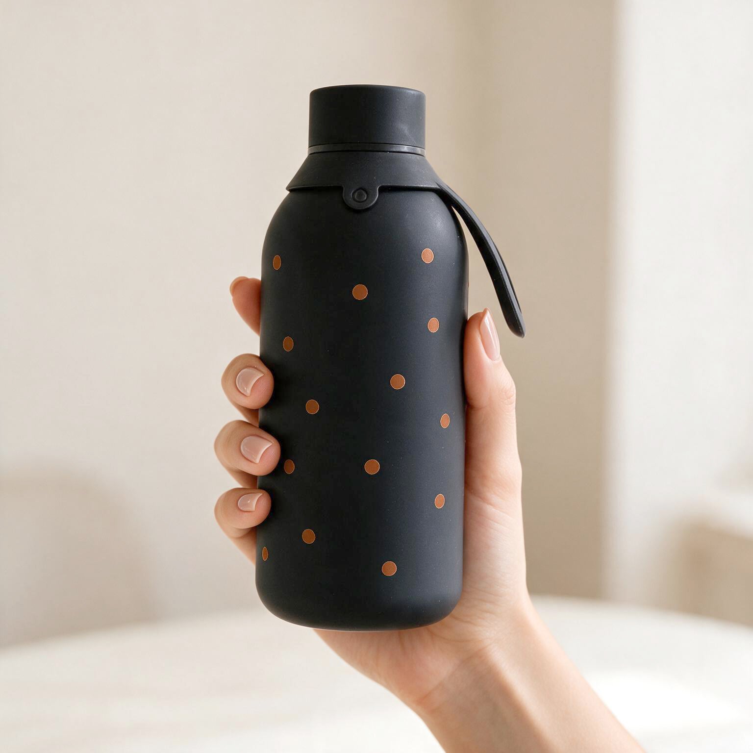 Botella Térmica de Acero Inoxidable con Interior Cerámico y Doble Tapón – Petite Dots | Aurea