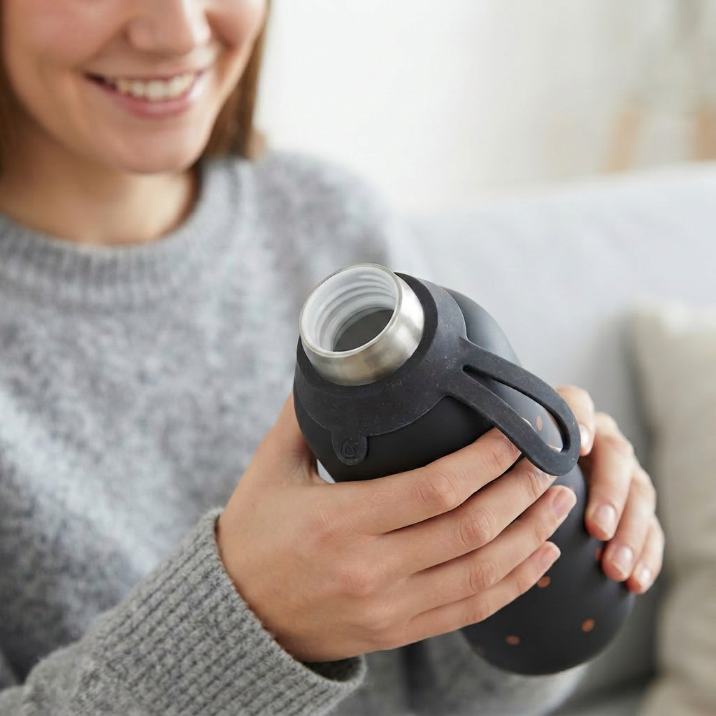 Botella Térmica de Acero Inoxidable con Interior Cerámico y Doble Tapón – Petite Dots | Aurea